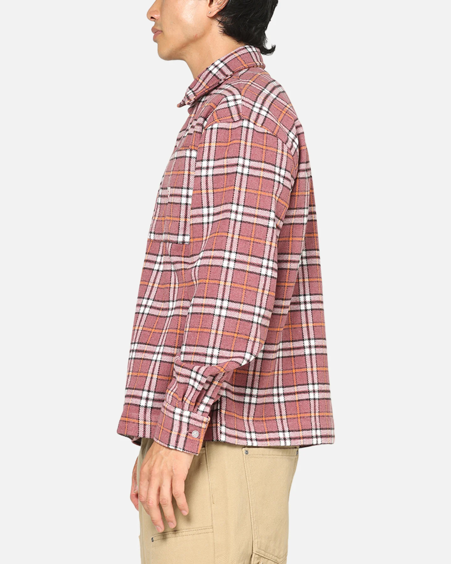Carre Workwear Long Sleeve Button Up Shirt Pink - Image 5