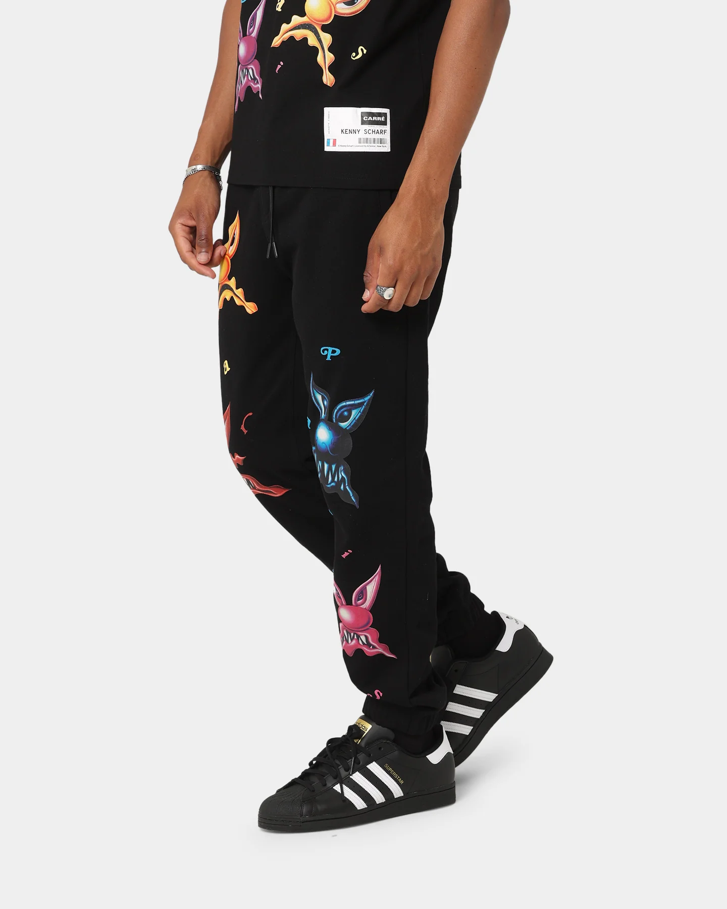 Carre X Kenny Scharf Meanie Track Pants Black - Image 4