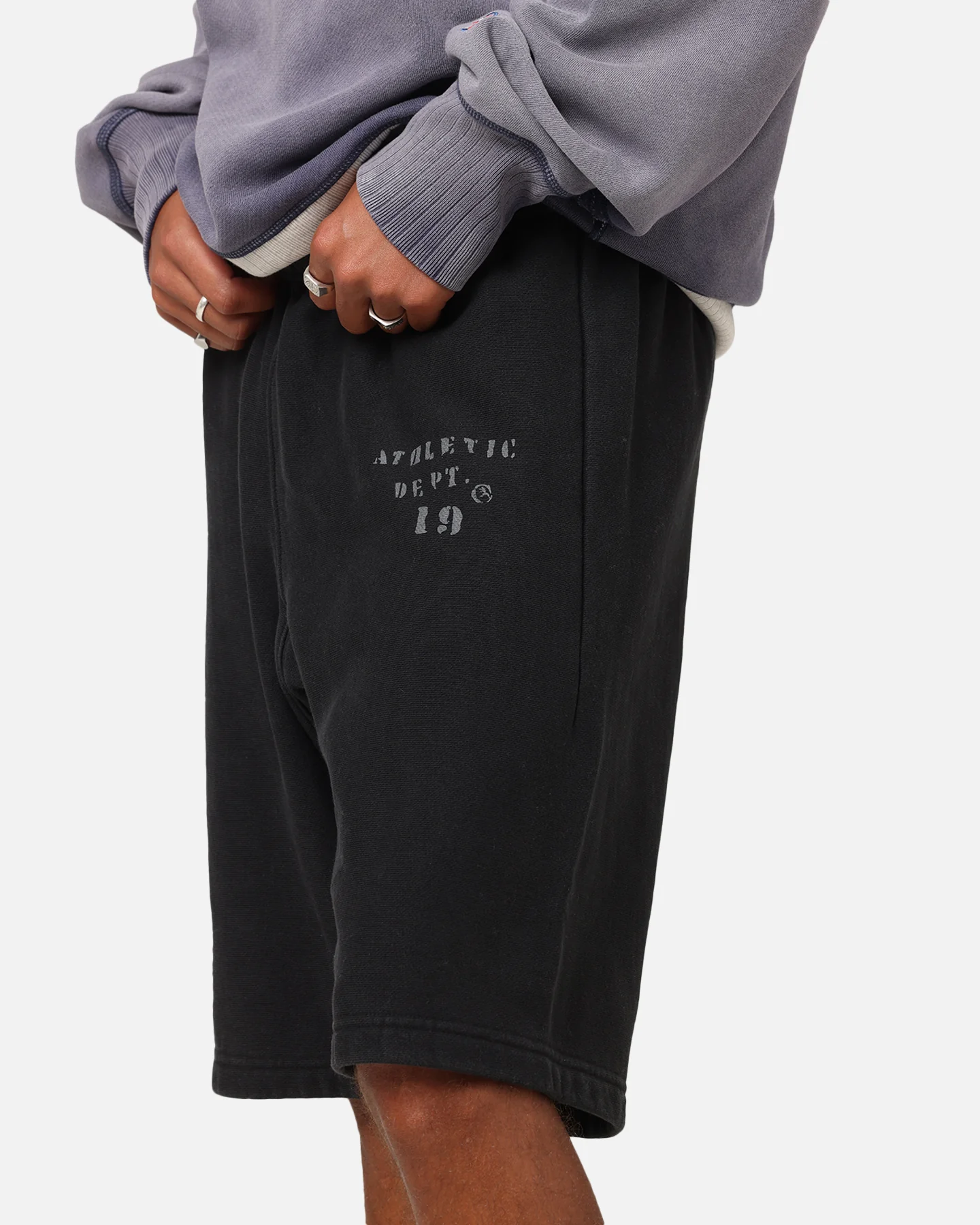 Champion 50's RW Fleece Shorts Black - Image 3