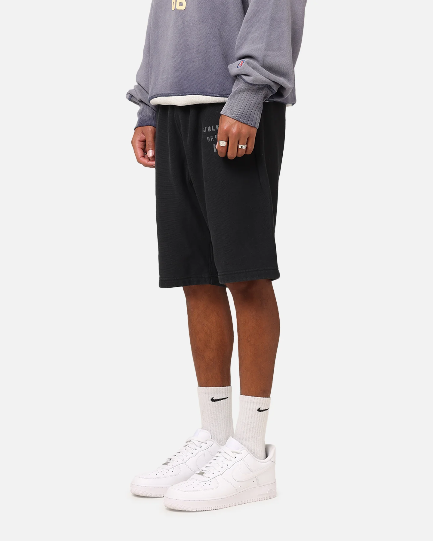 Champion 50's RW Fleece Shorts Black - Image 6