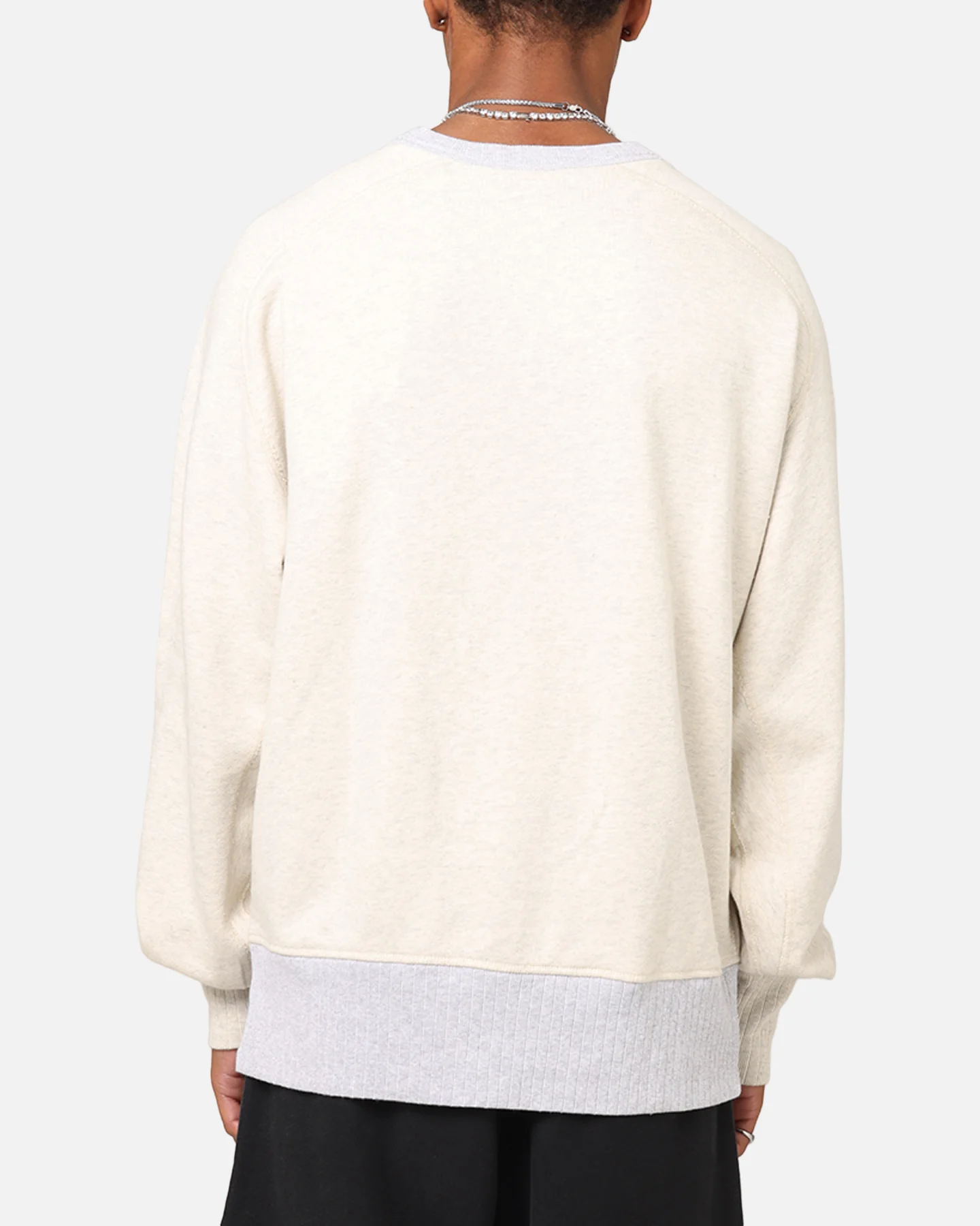 Champion 50's Saddle Crew Sweatshirt Oatmeal Heather - Image 3