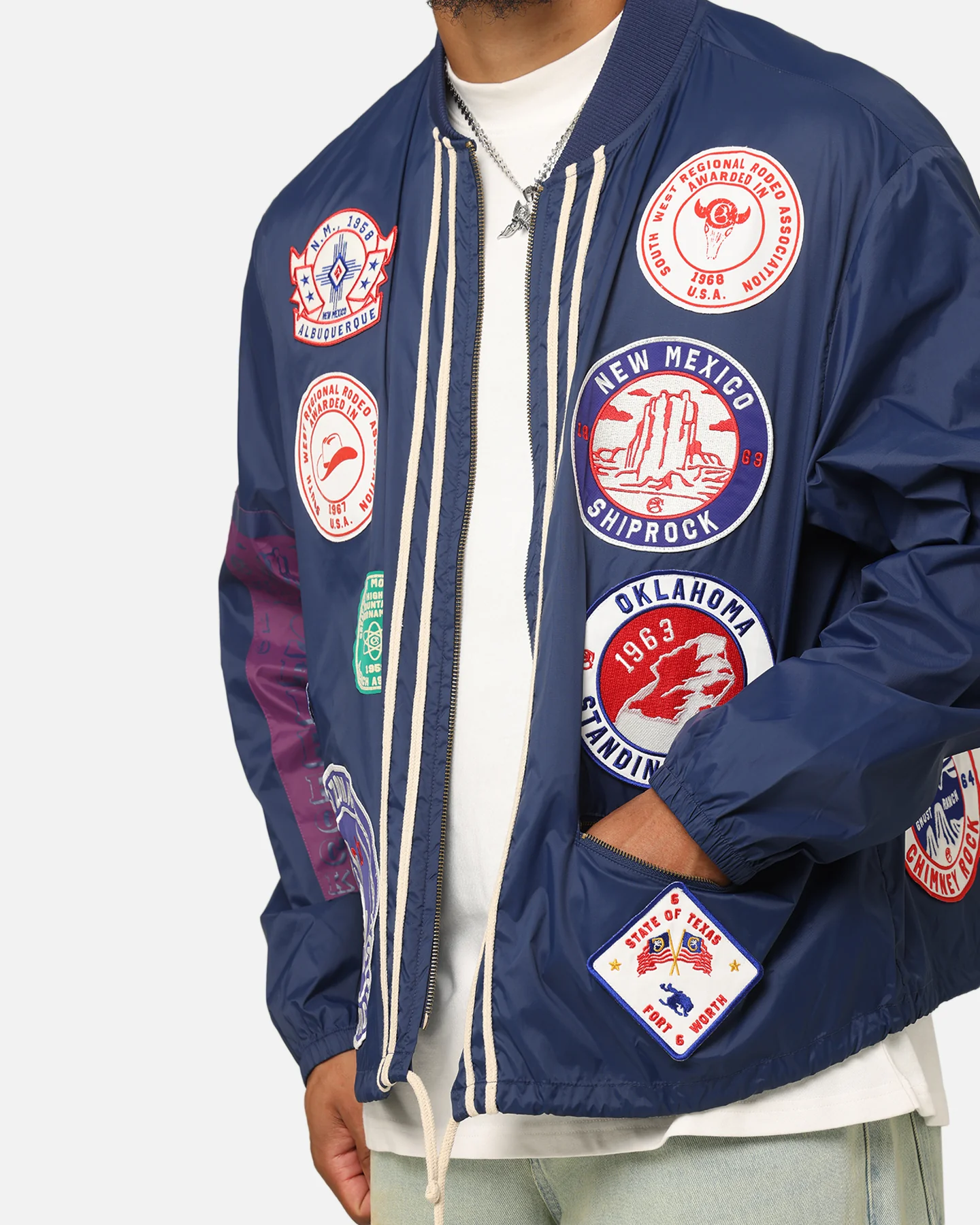 Champion 60's Souvenir Jacket Athetlic Navy Cream - Image 7
