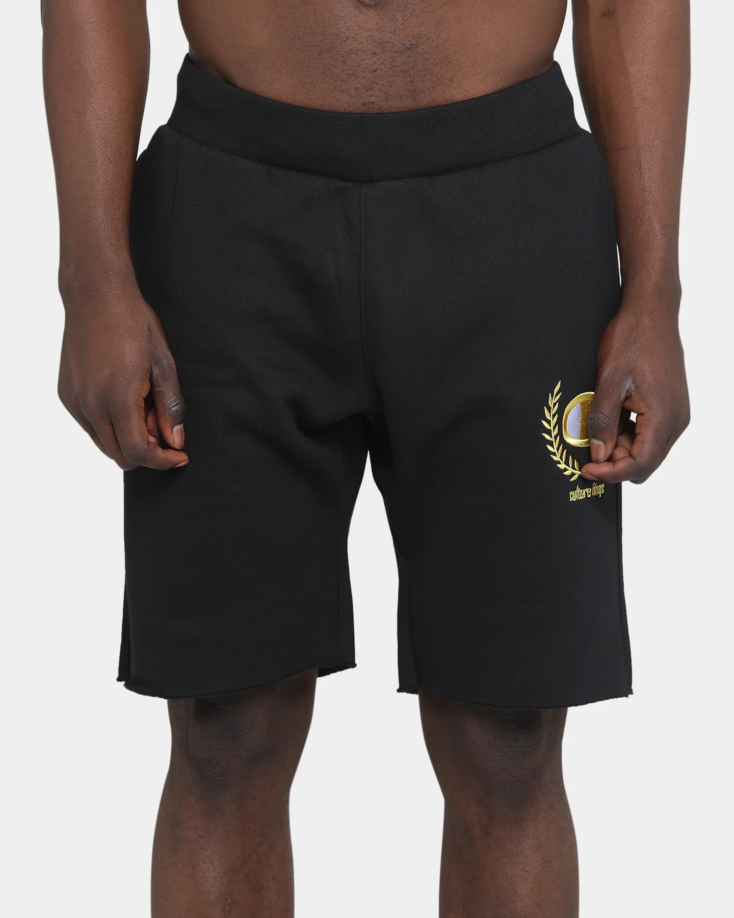Champion Champion x Culture Kings Rev Weave Shorts Black/Gold - Image 4