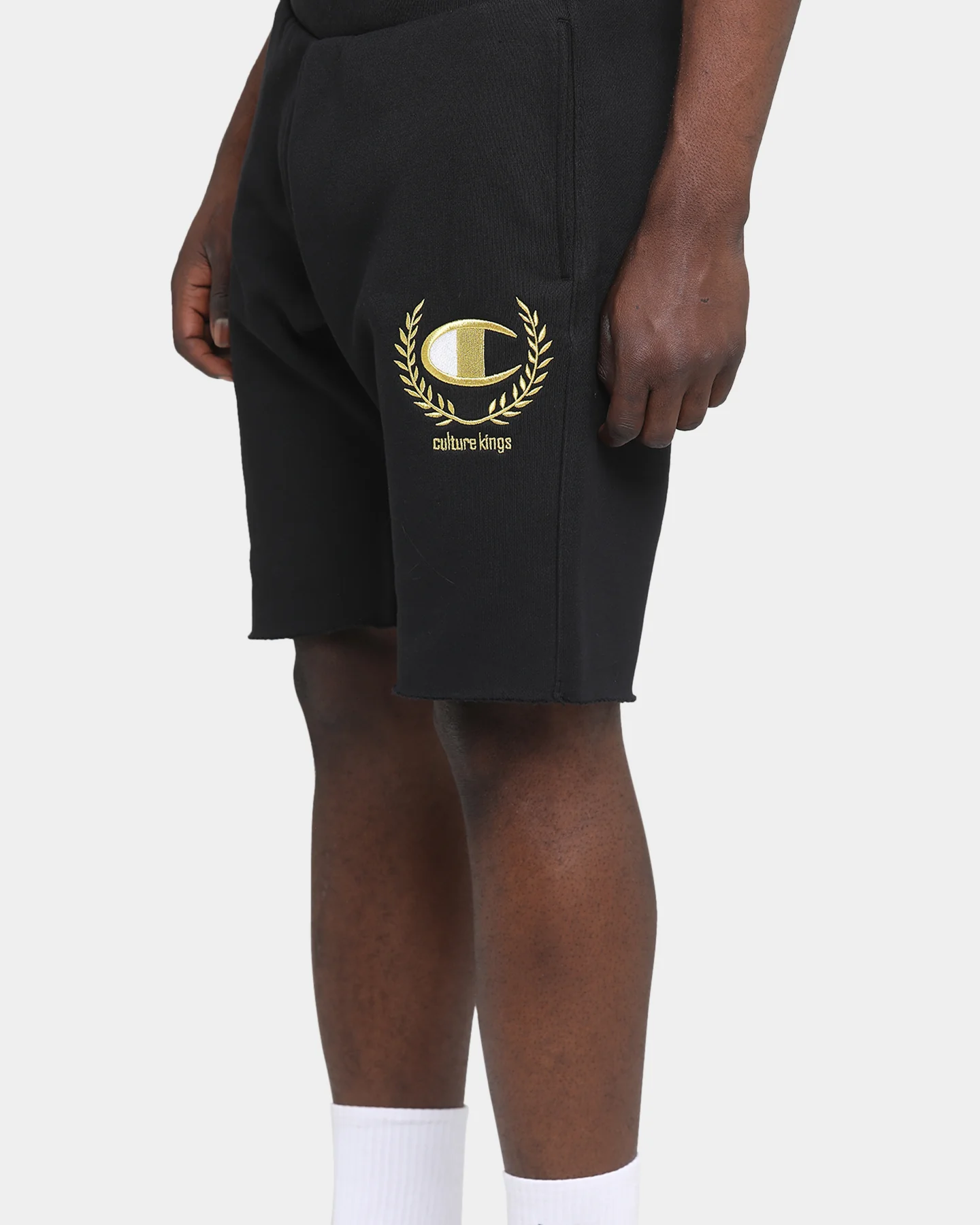 Champion Champion x Culture Kings Rev Weave Shorts Black/Gold - Image 7