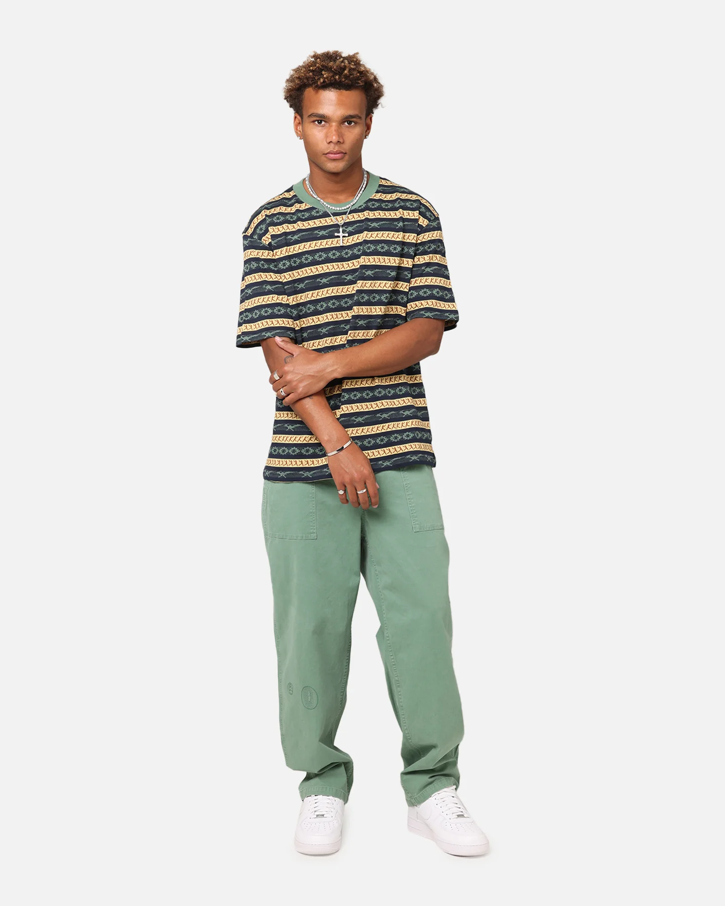 Champion Chimayo Jacquard T-Shirt Dark Green - Image 2