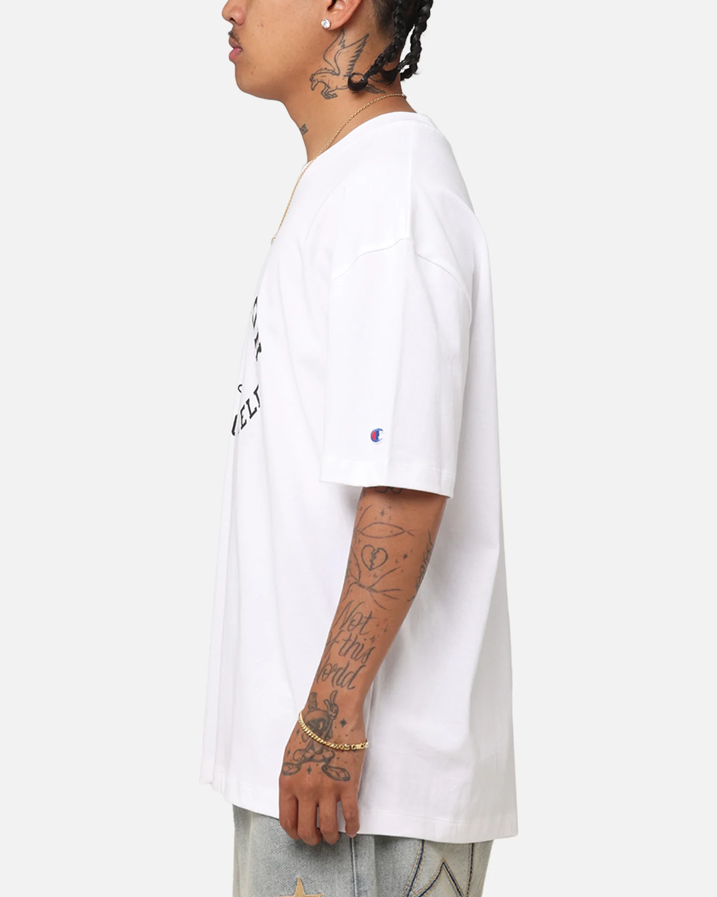 Champion Heritage Collegiate Track And Field T-Shirt White//Black - Image 5