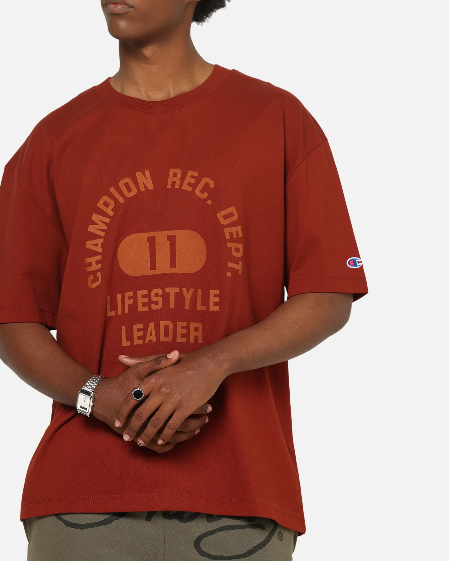 Champion Heritage Flocked Graphic T-Shirt Sumac - Image 6
