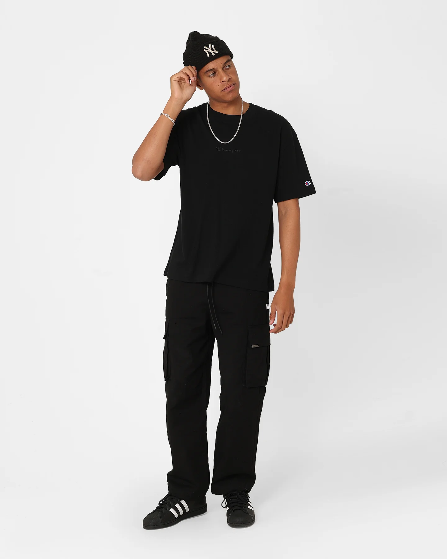Champion Heritage New Script T-Shirt Black - Image 2
