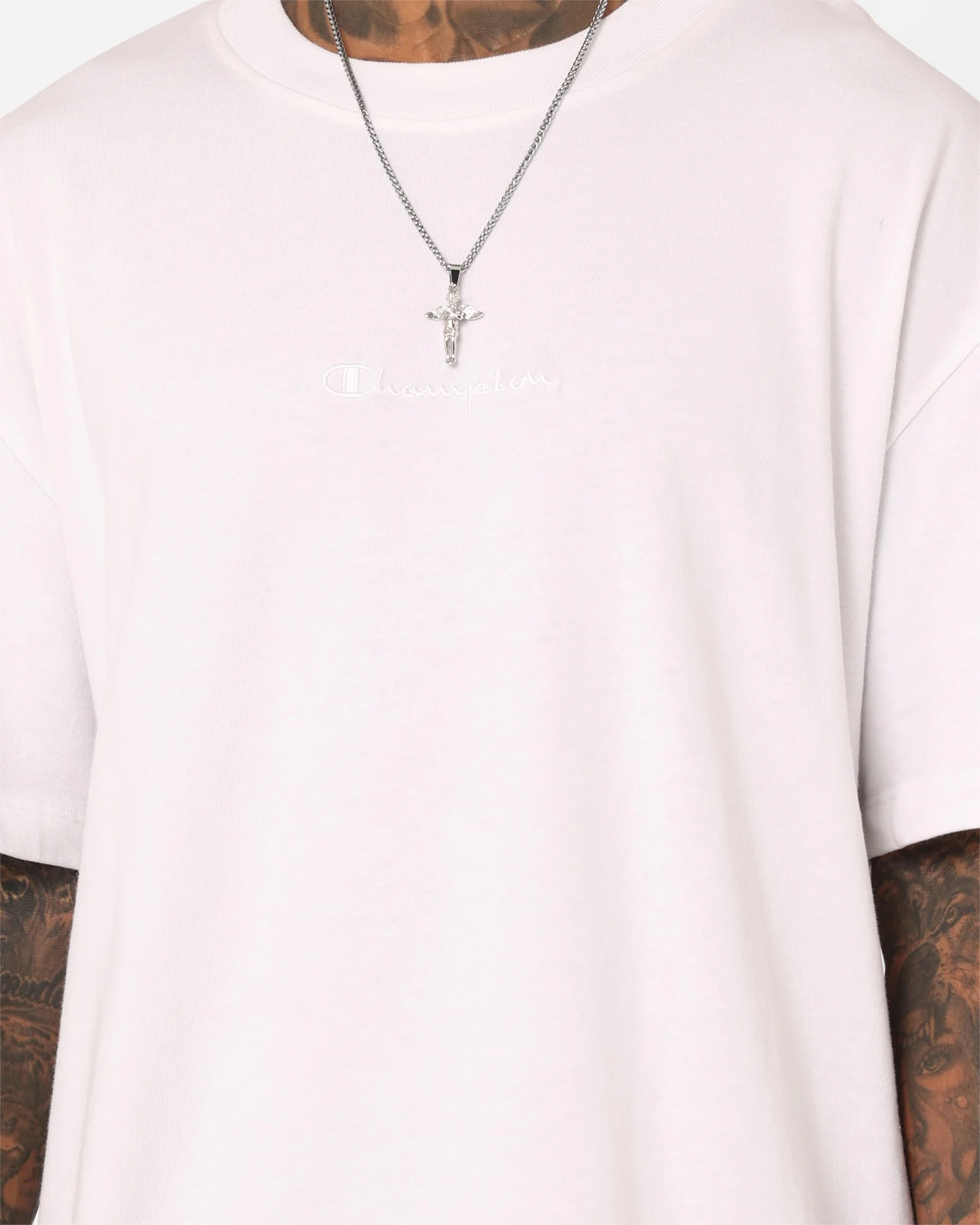 Champion Heritage New Script T-Shirt White - Image 3