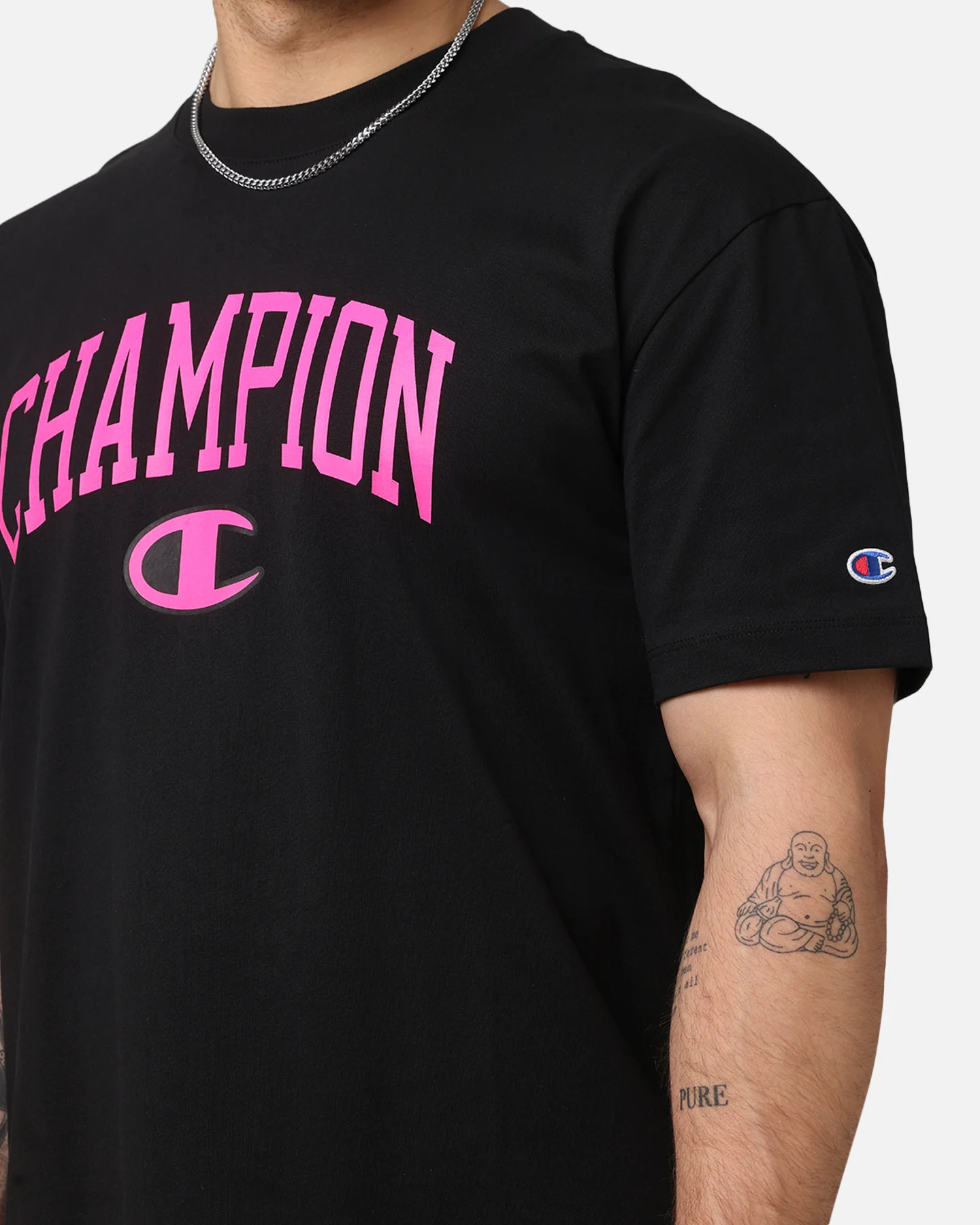 Champion Heritage Varsity Graphic T-Shirt Pink - Image 6