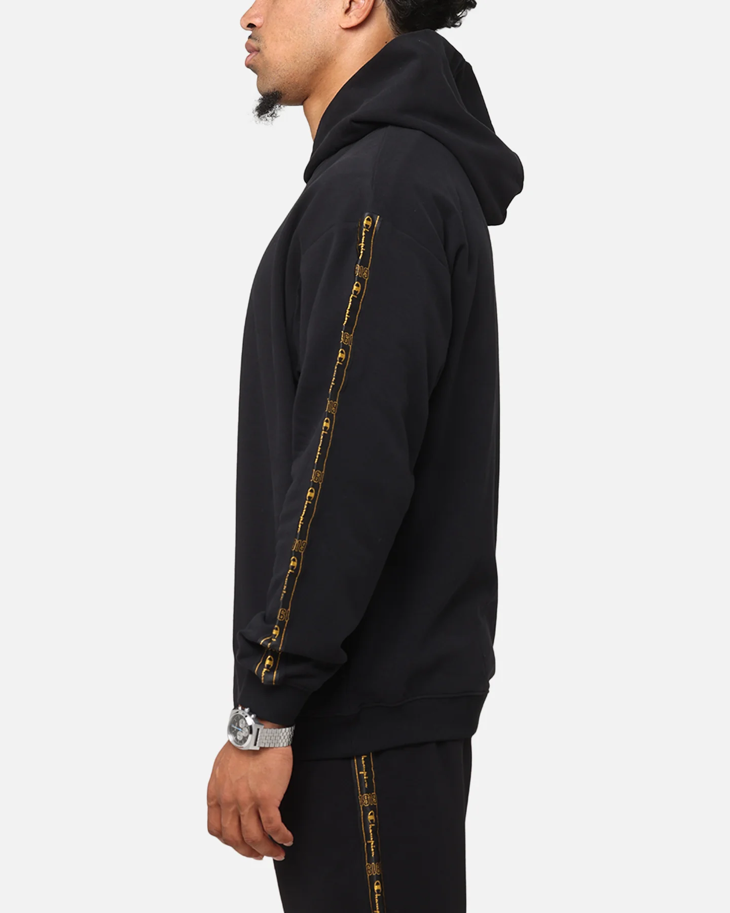 Champion Lux Taping Hoodie Black - Image 5