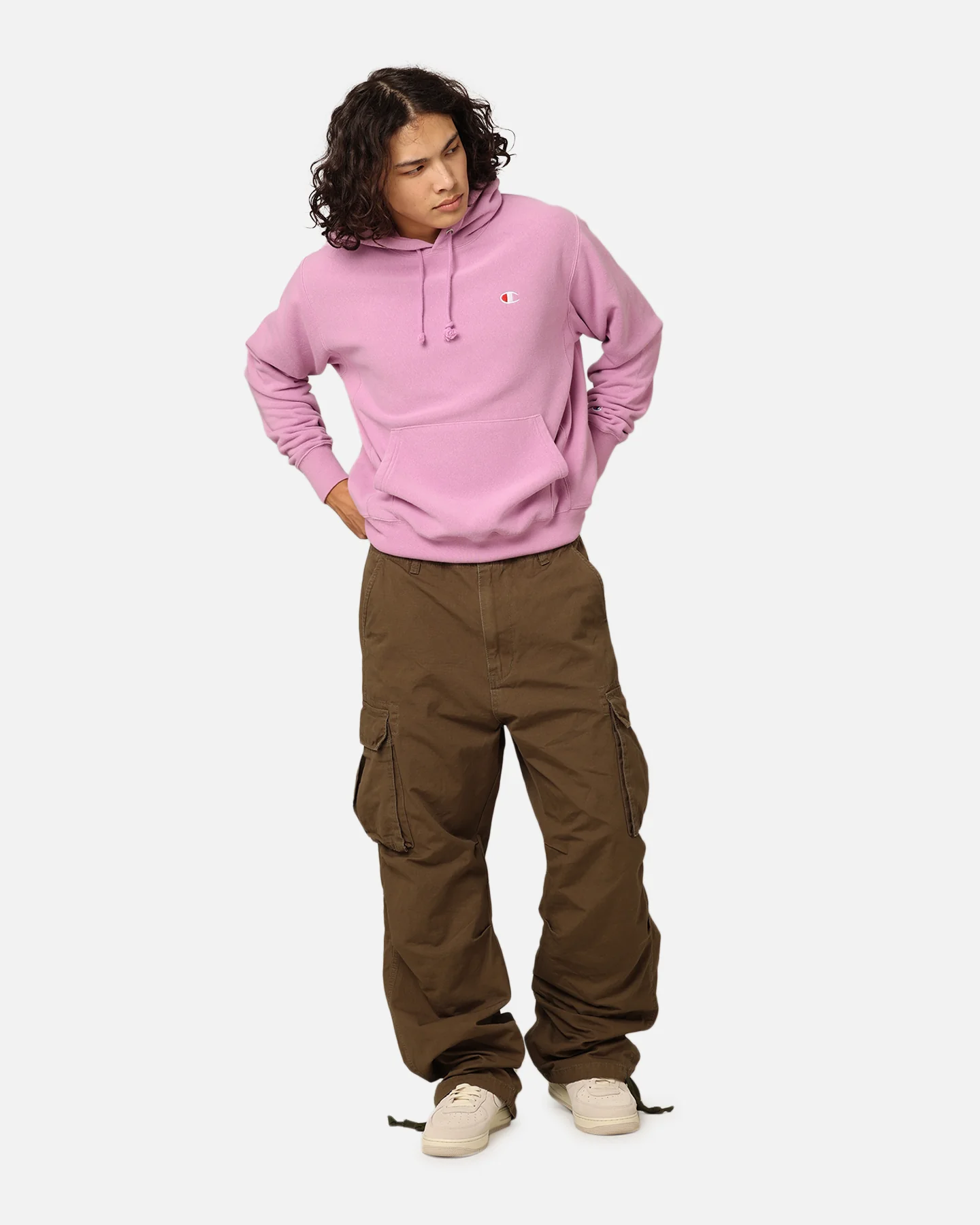 Champion Reverse Weave French Terry Hoodie Mauve - Image 2