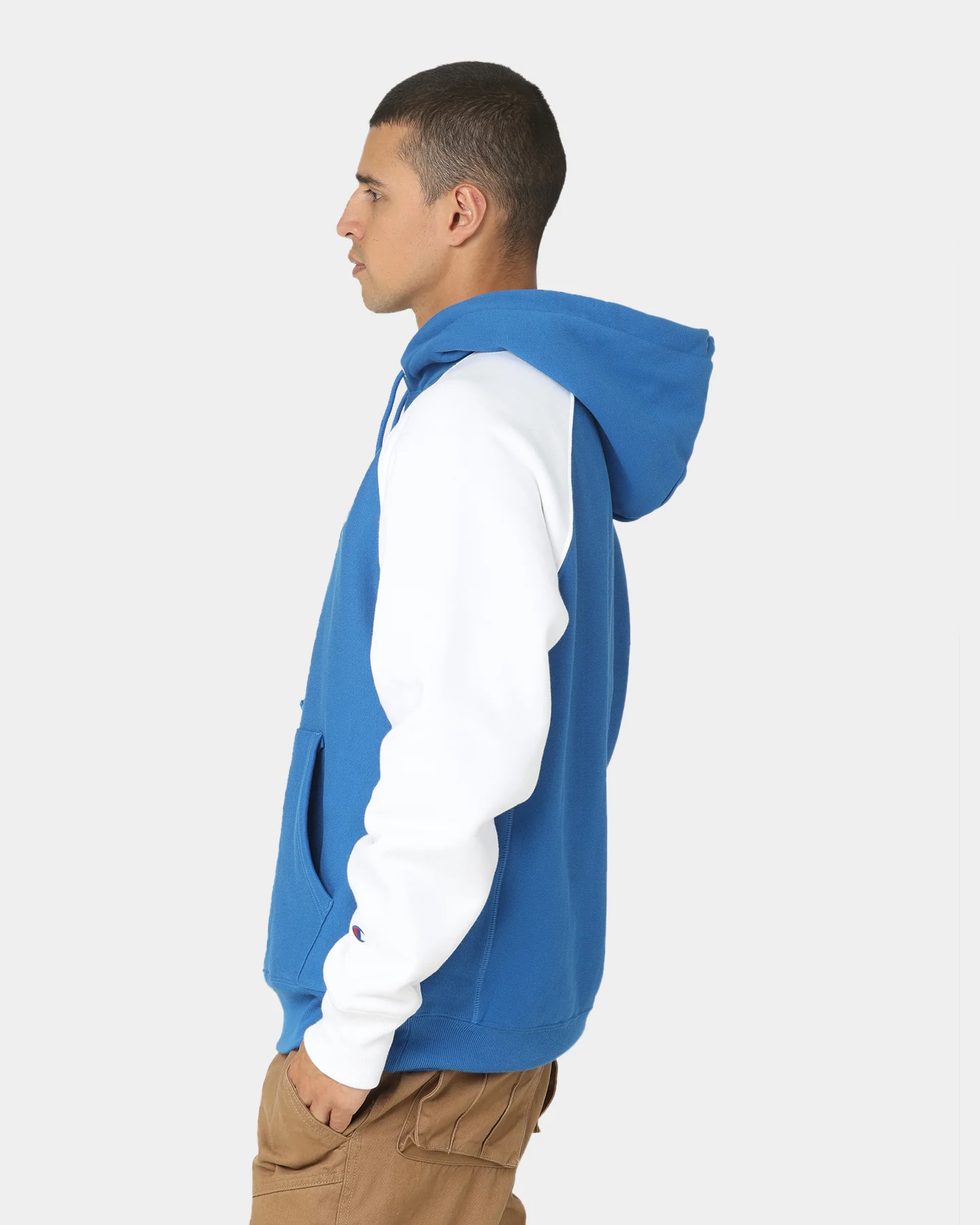 Champion Reverse Weave Raglan Hoodie Living In Blue - Image 6