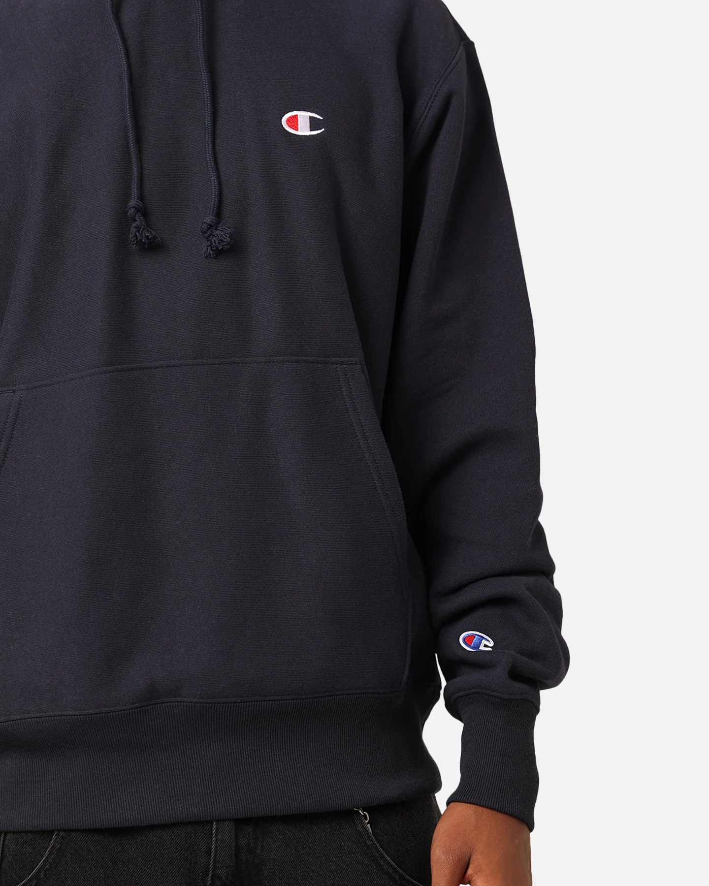 Champion Reverse Weave Small C Hoodie Navy - Image 6