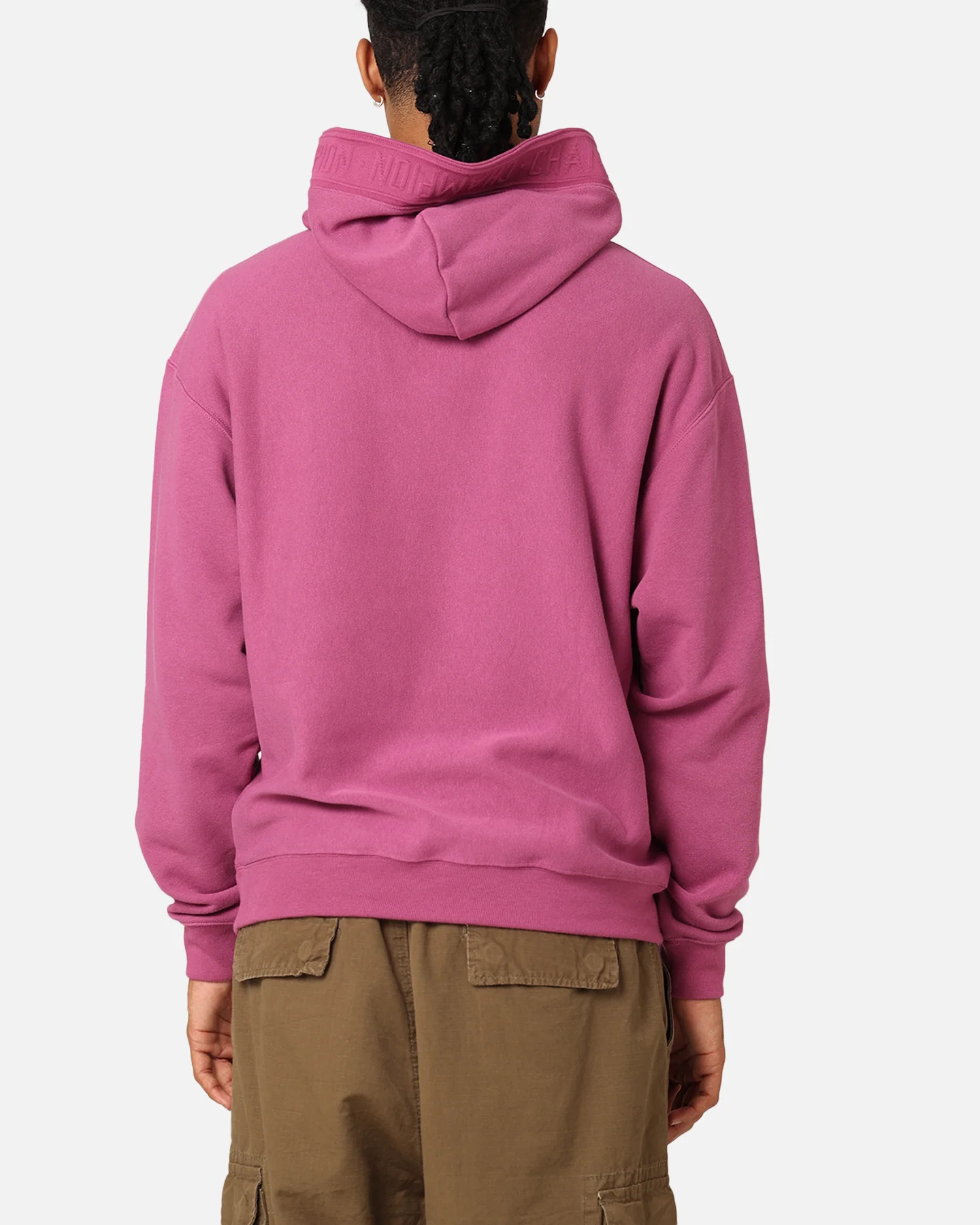 Champion Reverse Weave Terry Tape Hoodie Berry - Image 3