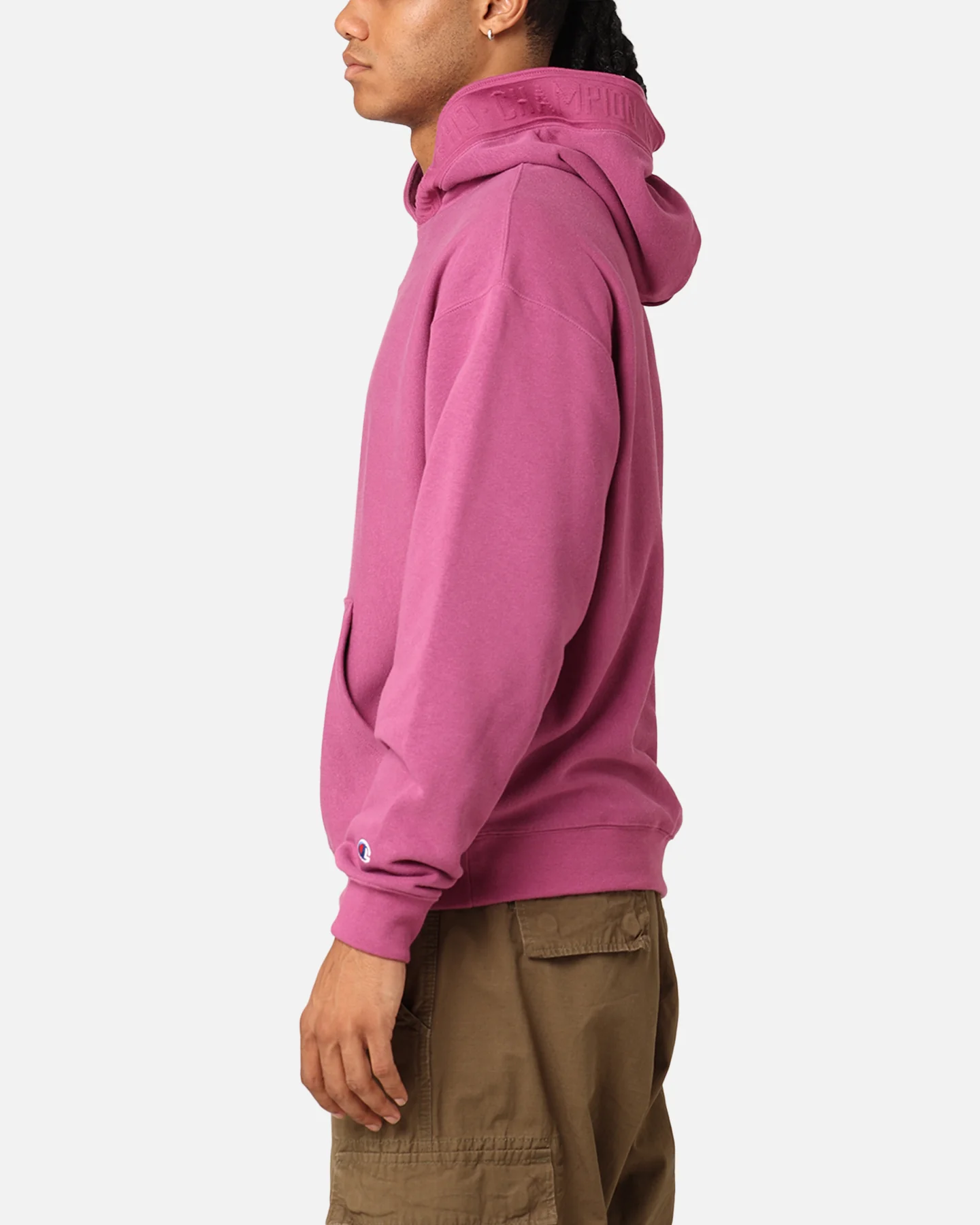 Champion Reverse Weave Terry Tape Hoodie Berry - Image 5