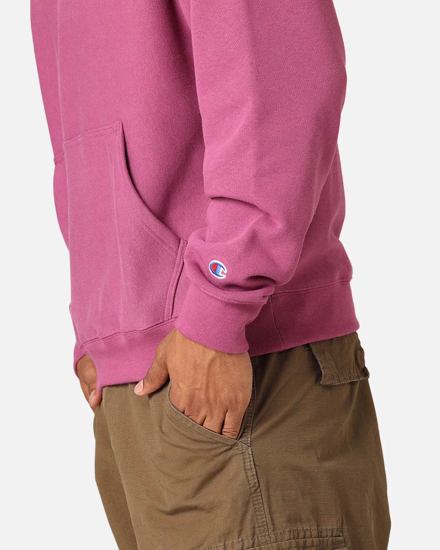 Champion Reverse Weave Terry Tape Hoodie Berry - Image 7