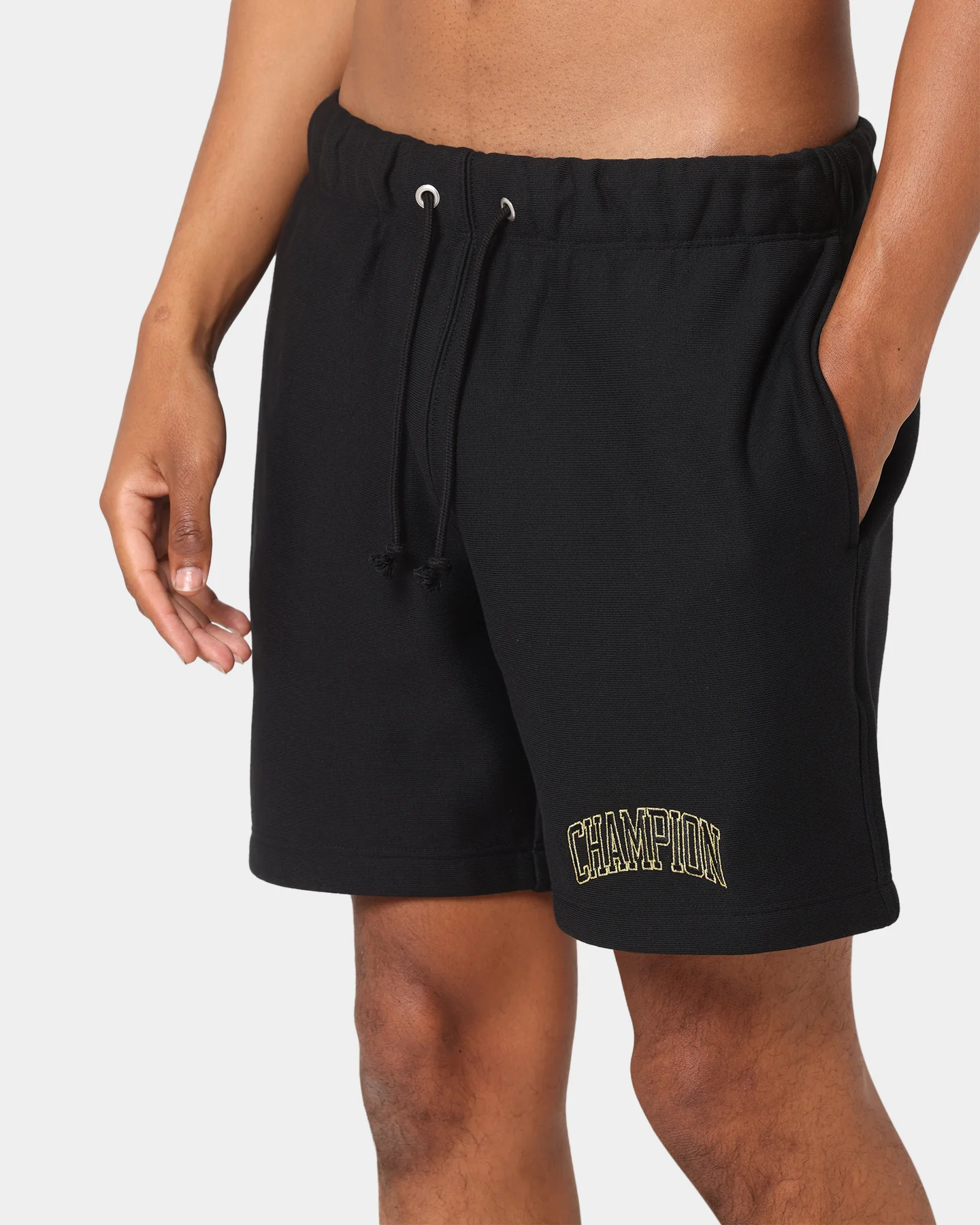 Champion Reverse Weave Varsity Shorts Black - Image 8