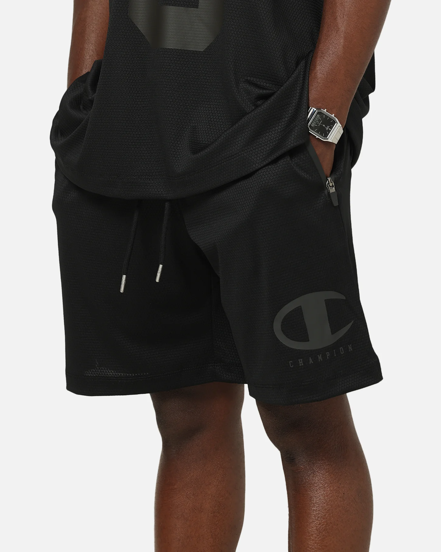 Champion Rochester Mesh Shorts Black - Image 3