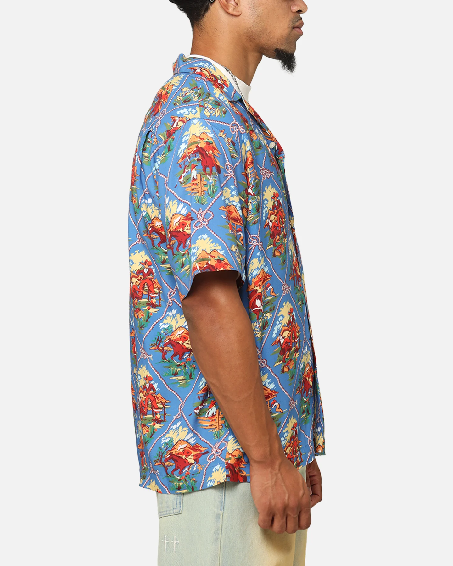 Champion Route 40 Drifter Button Up Shirt Teal - Image 4