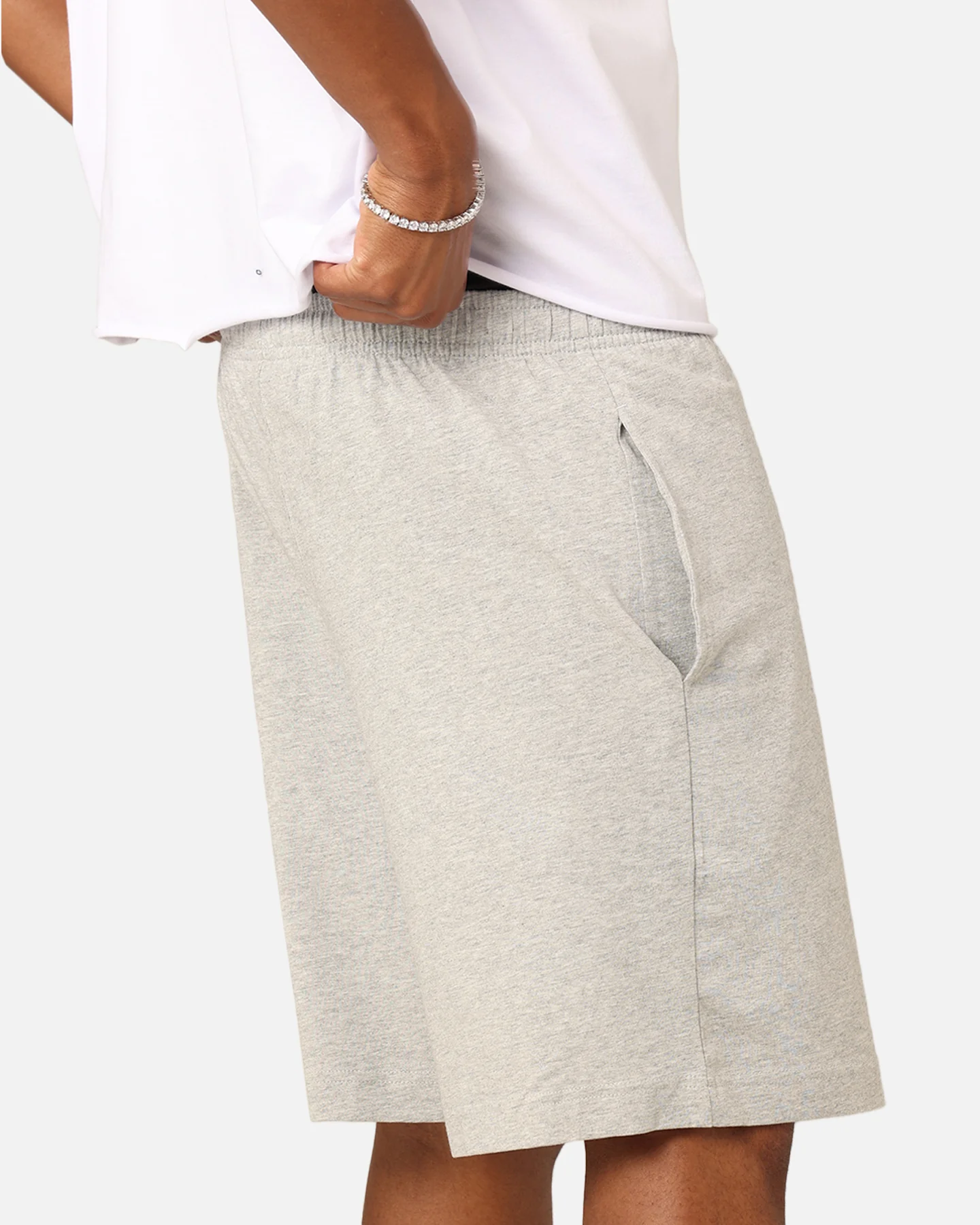 Champion Script Jersey Shorts Oxford Heather - Image 3