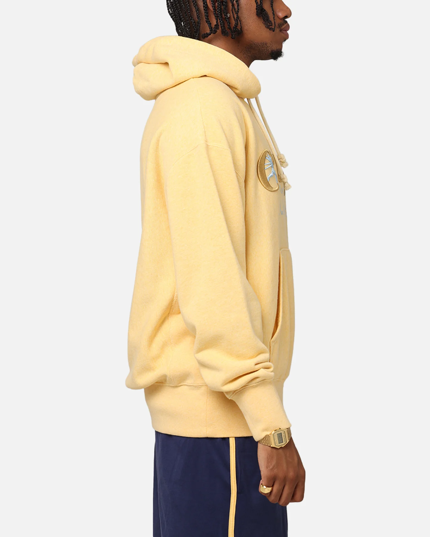 Champion Vintage Logo Sweatshirt Hoodie Yellow - Image 4