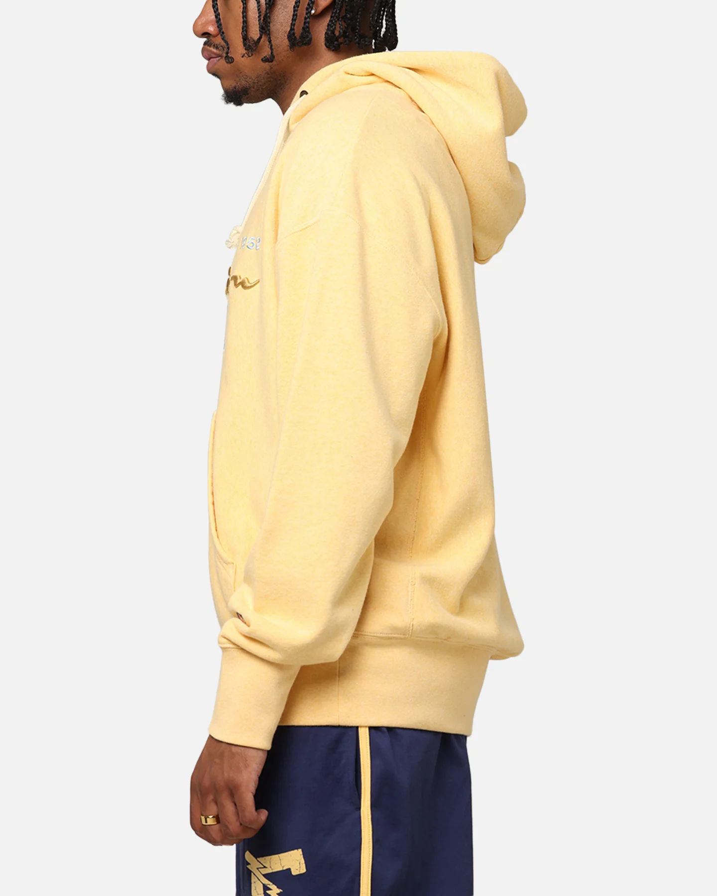 Champion Vintage Logo Sweatshirt Hoodie Yellow - Image 5