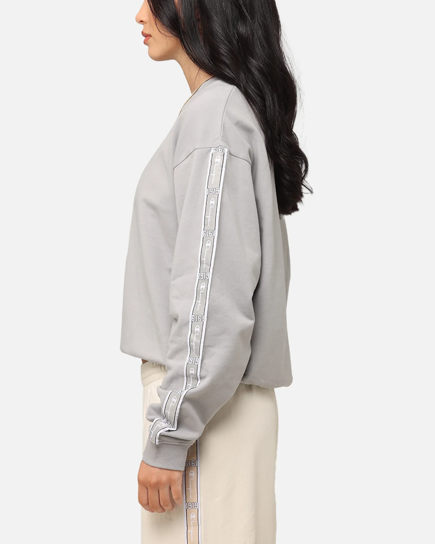 Champion Women's SPS Taping Crewneck Grey - Image 5