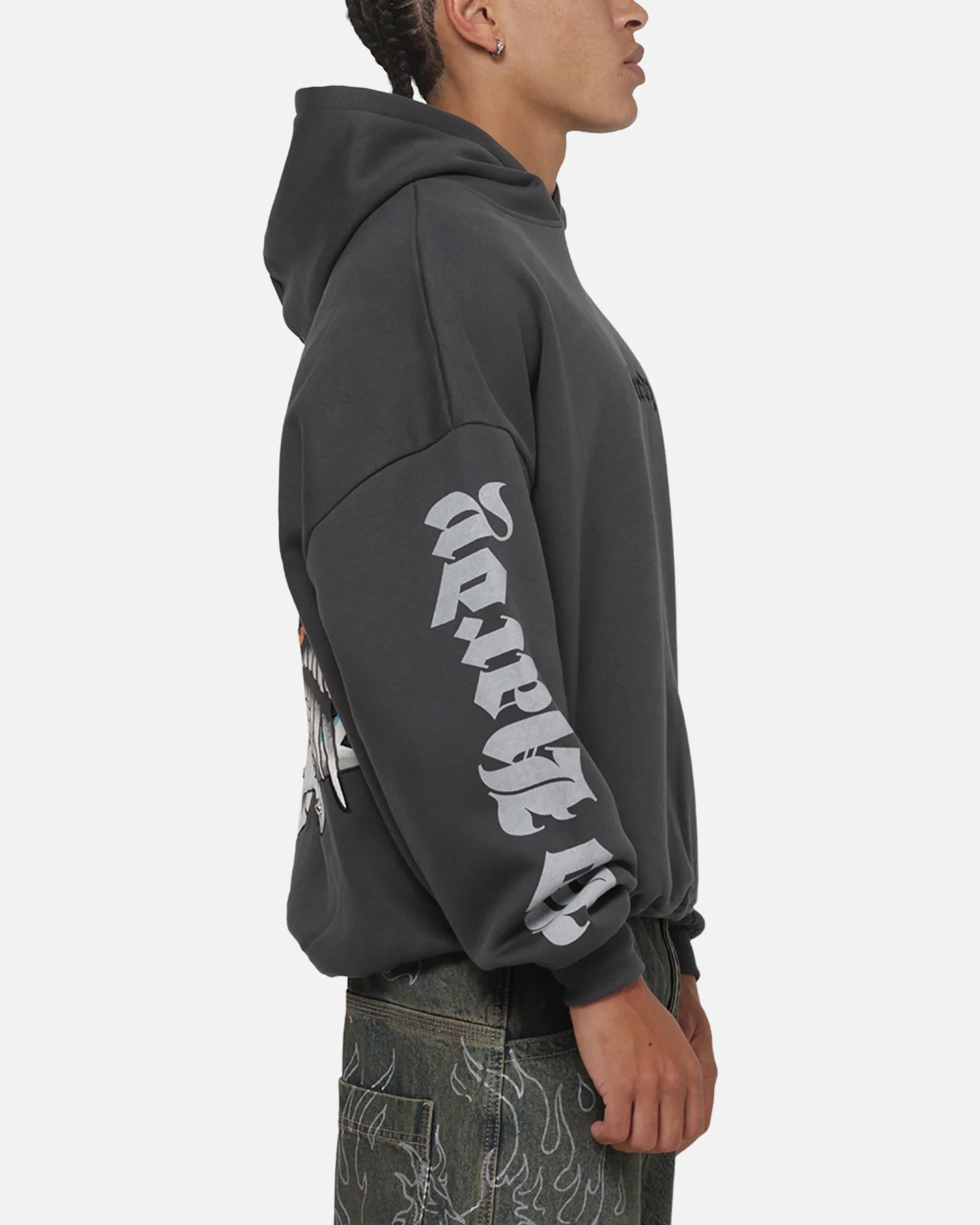 Ed Hardy Chrome Hoodie Washed Black - Image 5