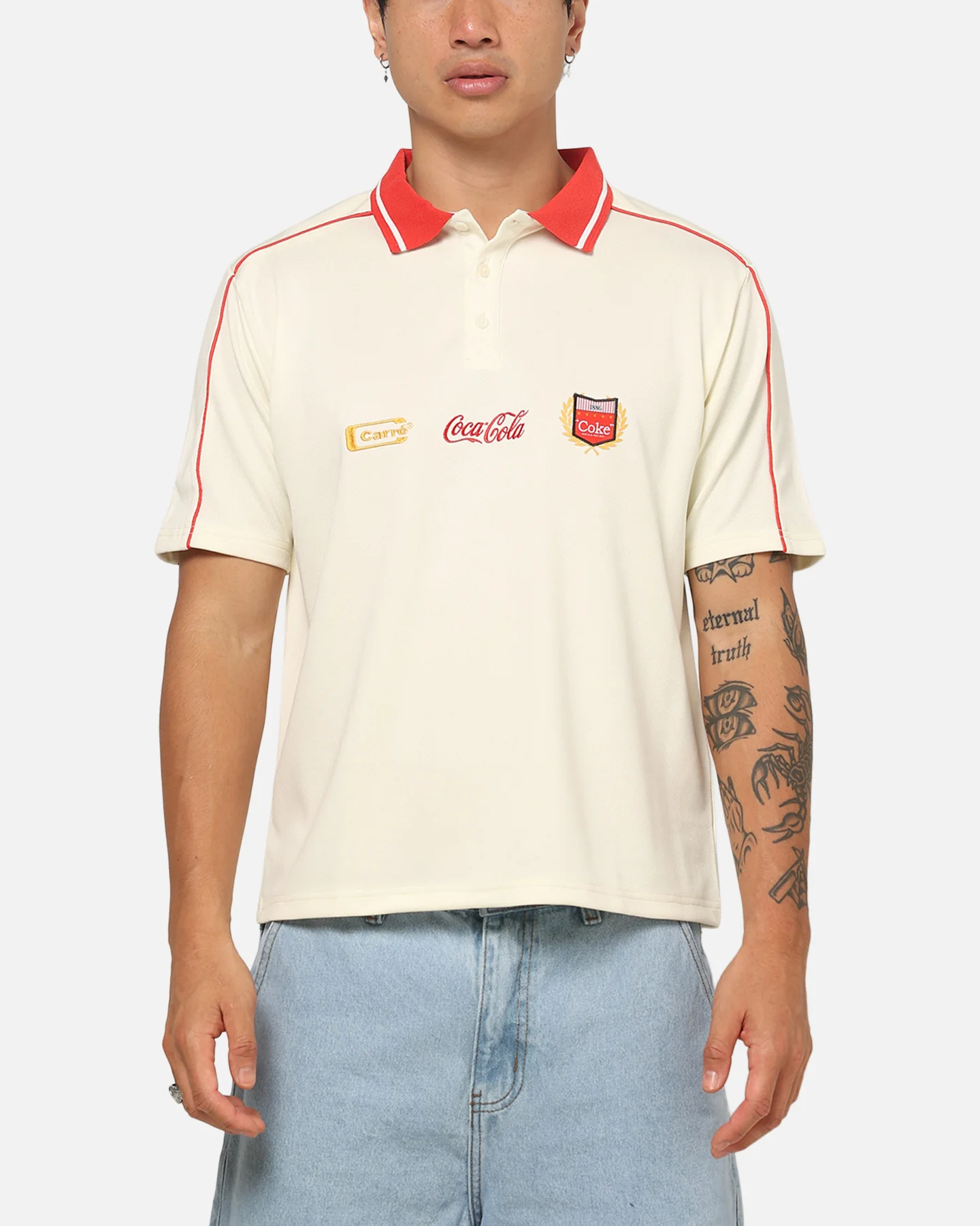 Carre Carré X Coca Cola Club Crest Polo Shirt Off White