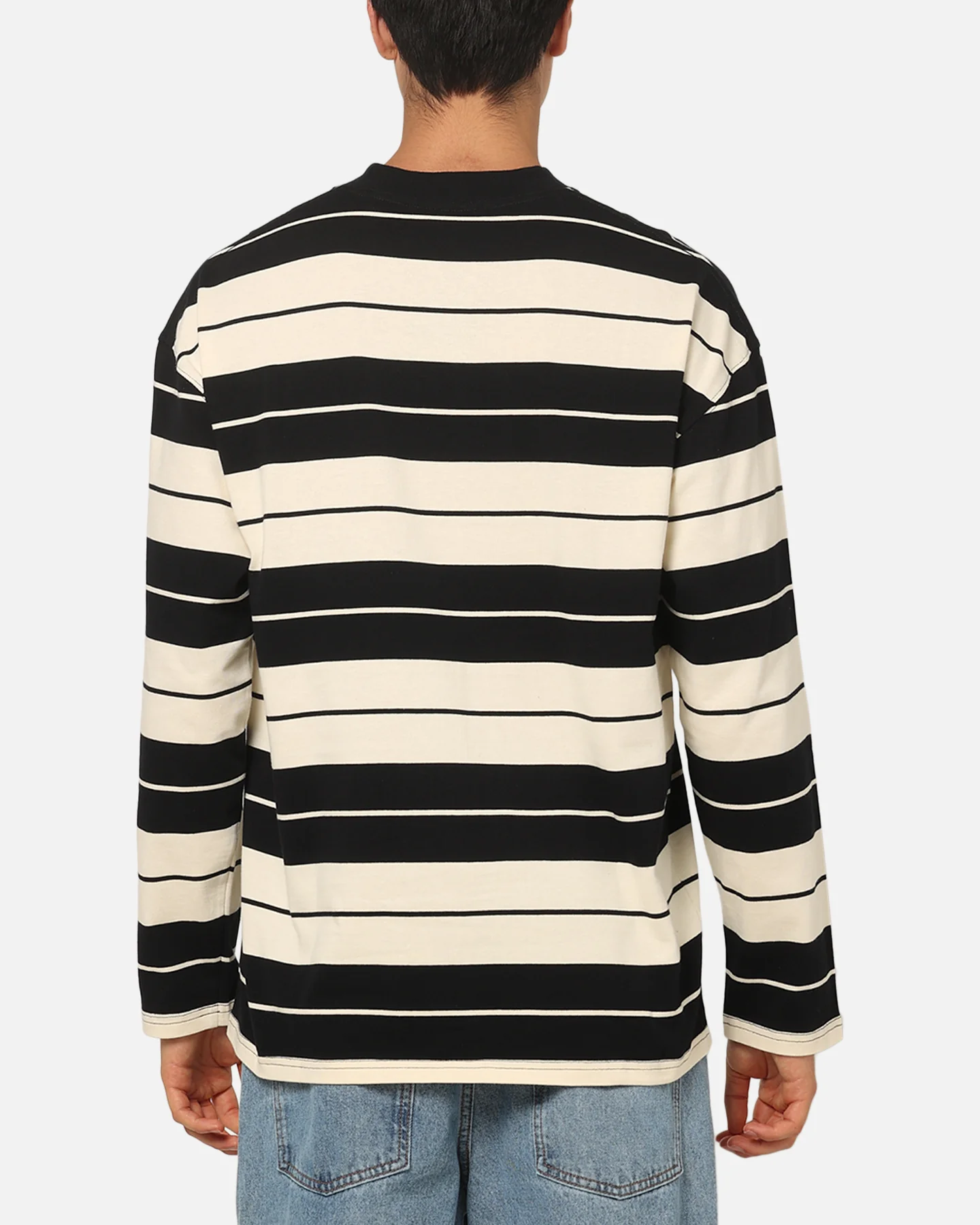 Carre Collective Stripe Long Sleeve T-Shirt Black/Off White - Image 3