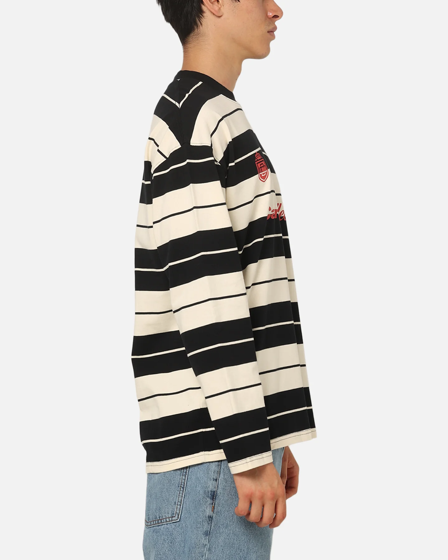 Carre Collective Stripe Long Sleeve T-Shirt Black/Off White - Image 4