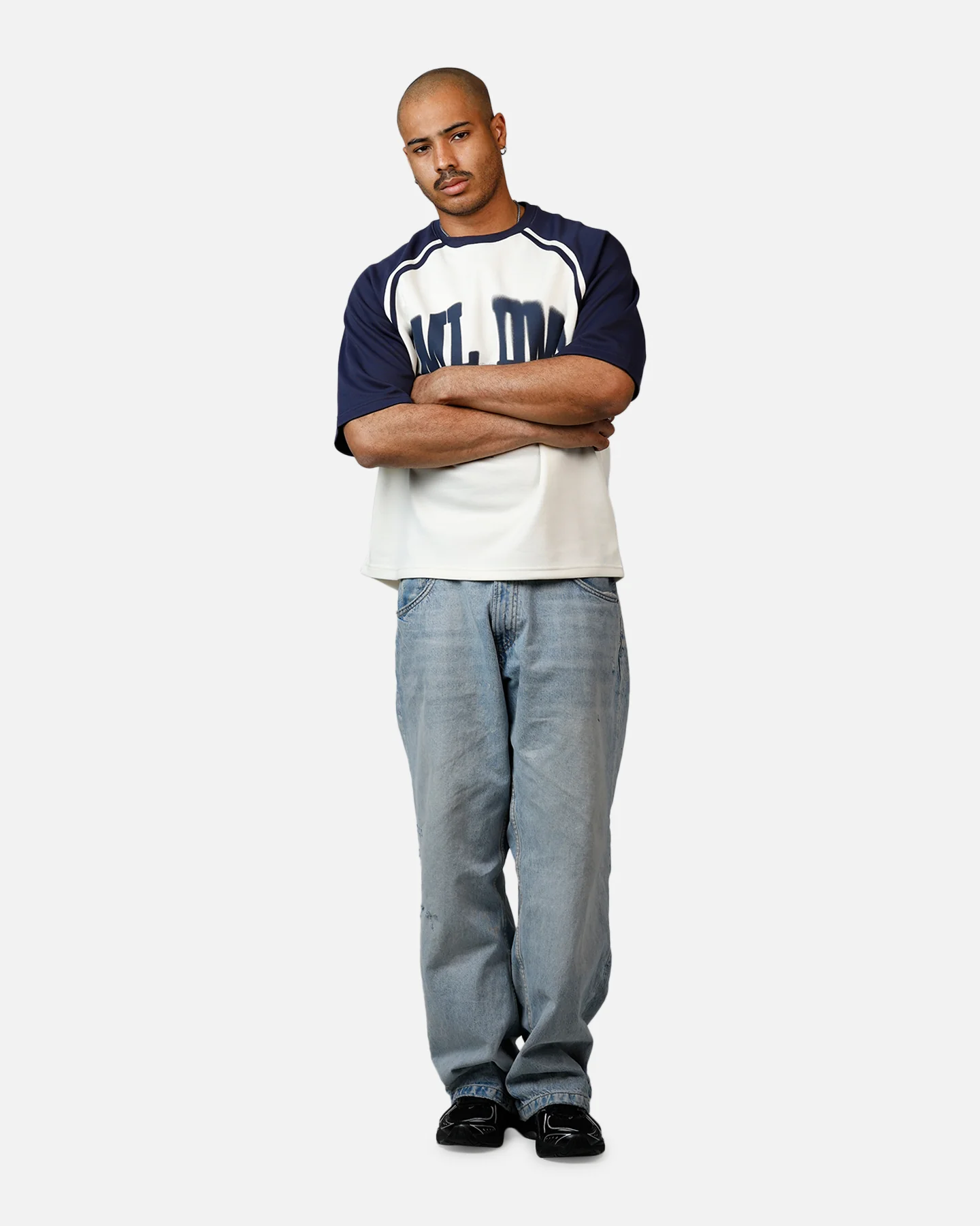 Criminal Damage Varsity Icon T-Shirt Navy - Image 3