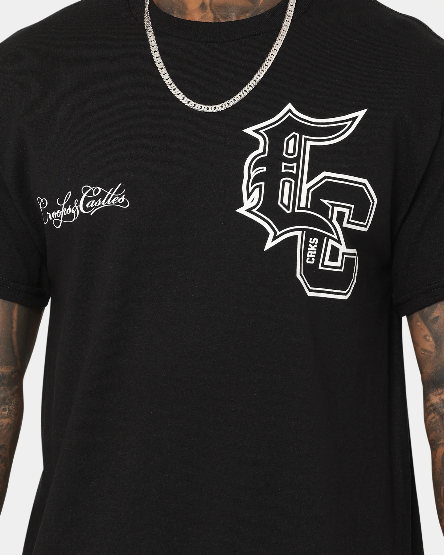 Crooks & Castles Crooks Logo T-Shirt Black - Image 3