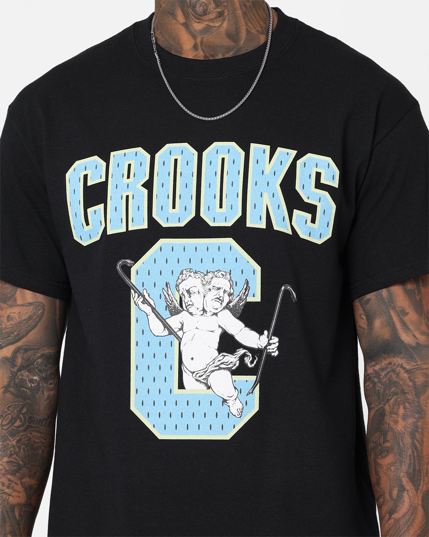 Crooks & Castles Varsity Angels T-Shirt Black - Image 3