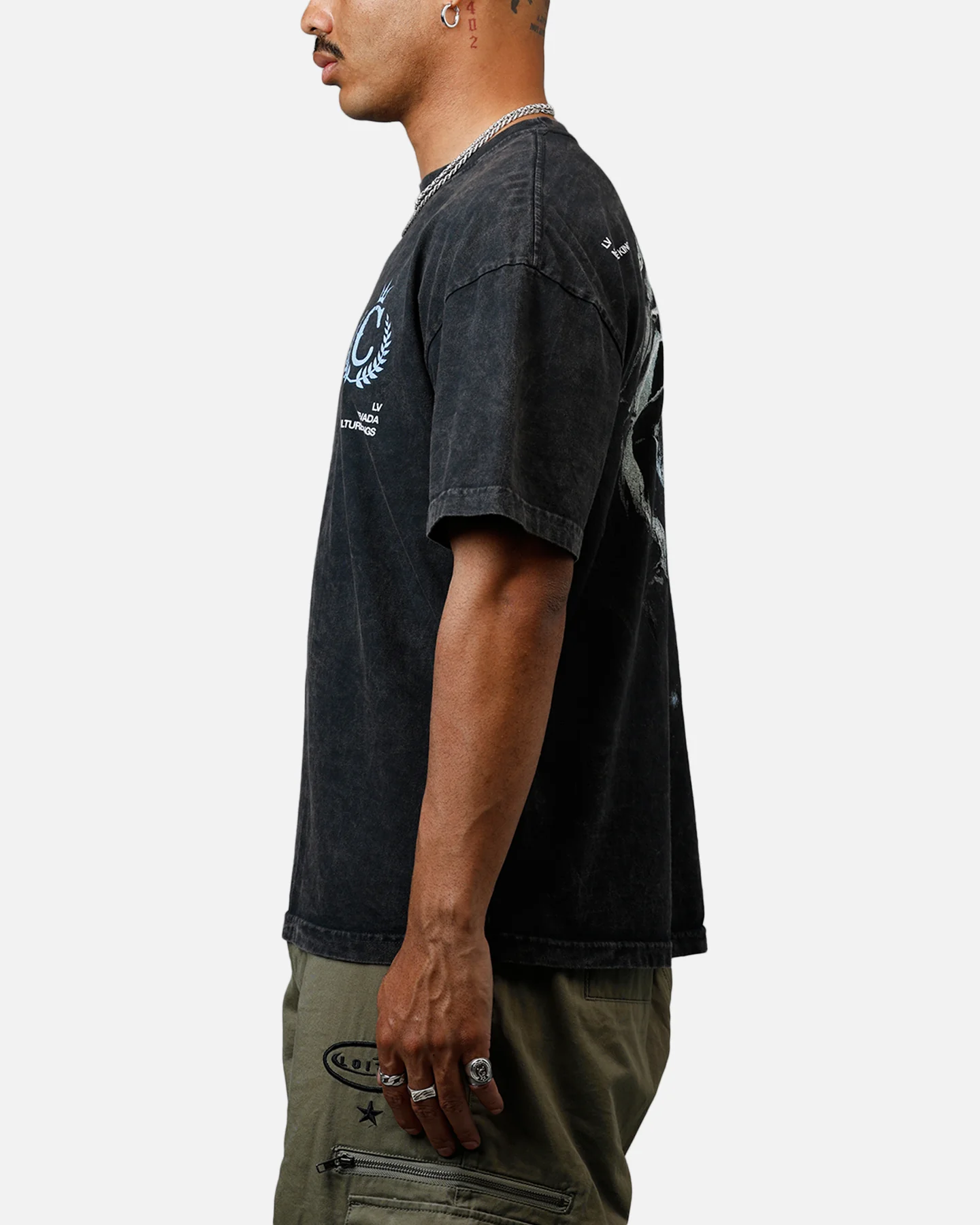 Culture Kings CK Orb Vintage T-Shirt Black Acidwash - Image 5