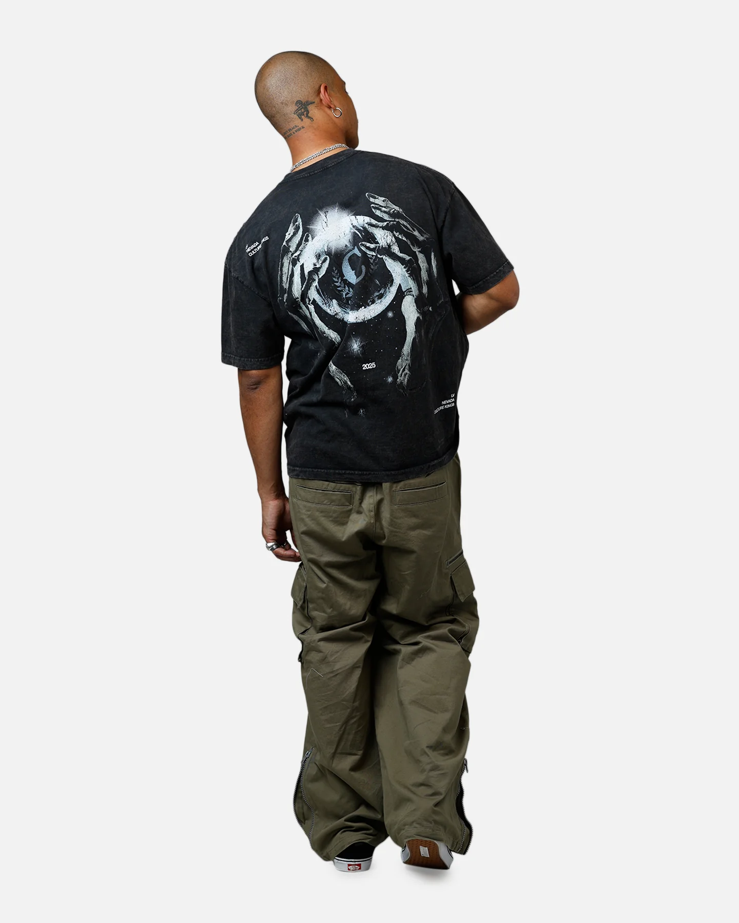 Culture Kings CK Orb Vintage T-Shirt Black Acidwash - Image 6