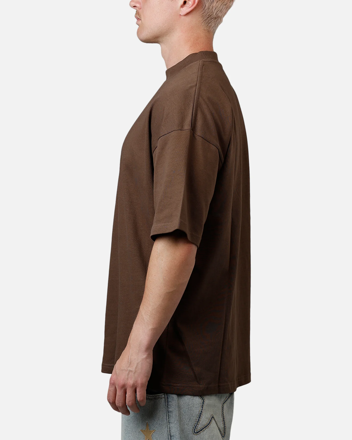Culture Kings Everyday Mock Neck T-Shirt Brown - Image 5
