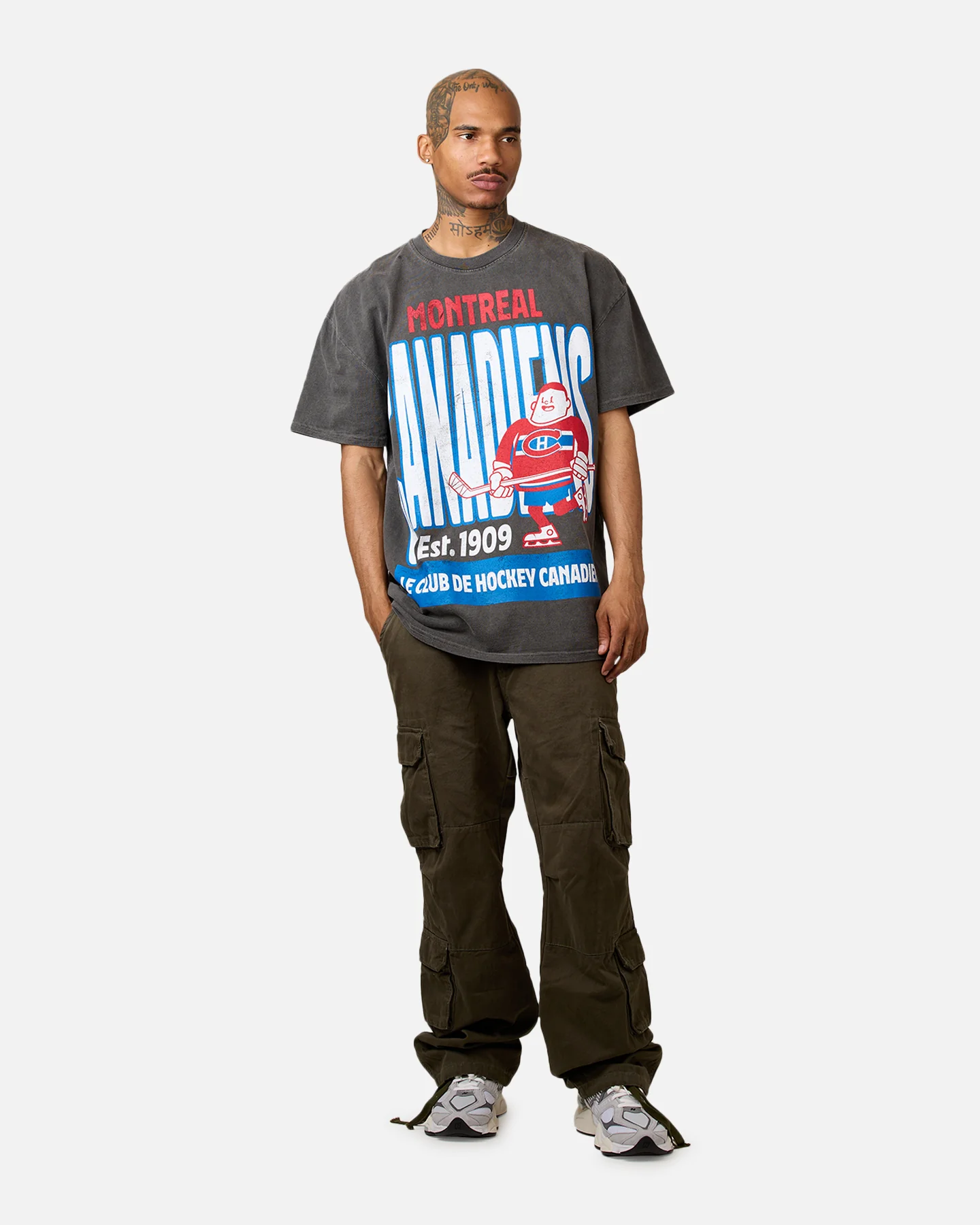 Culture Kings Montreal Canadiens Heavyweight T-Shirt Black Wash - Image 3