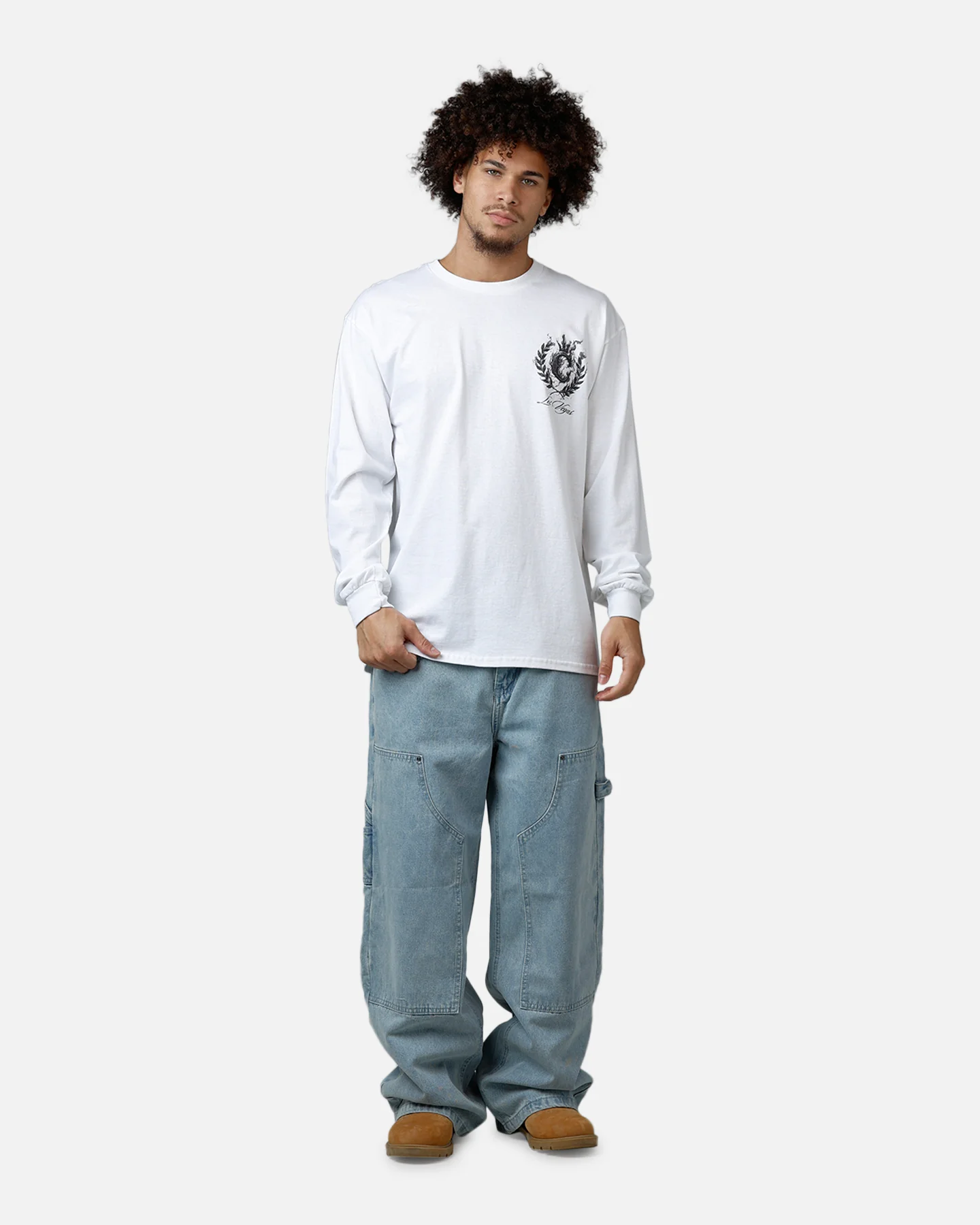 Culture Kings Smoke Long Sleeve T-Shirt White - Image 3