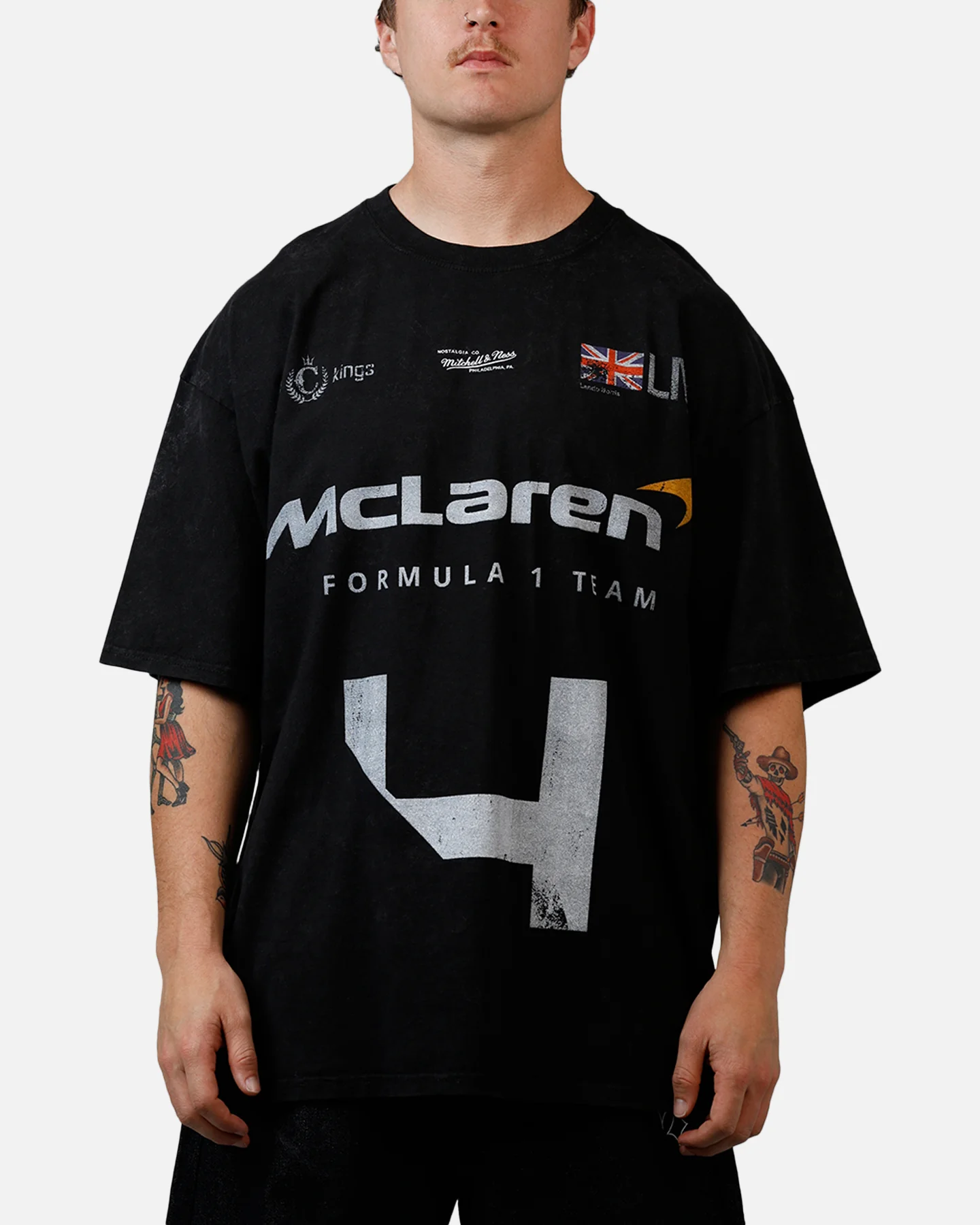 Culture Kings X McLaren F1 Lando Disco T-Shirt Black Acidwash - Image 2