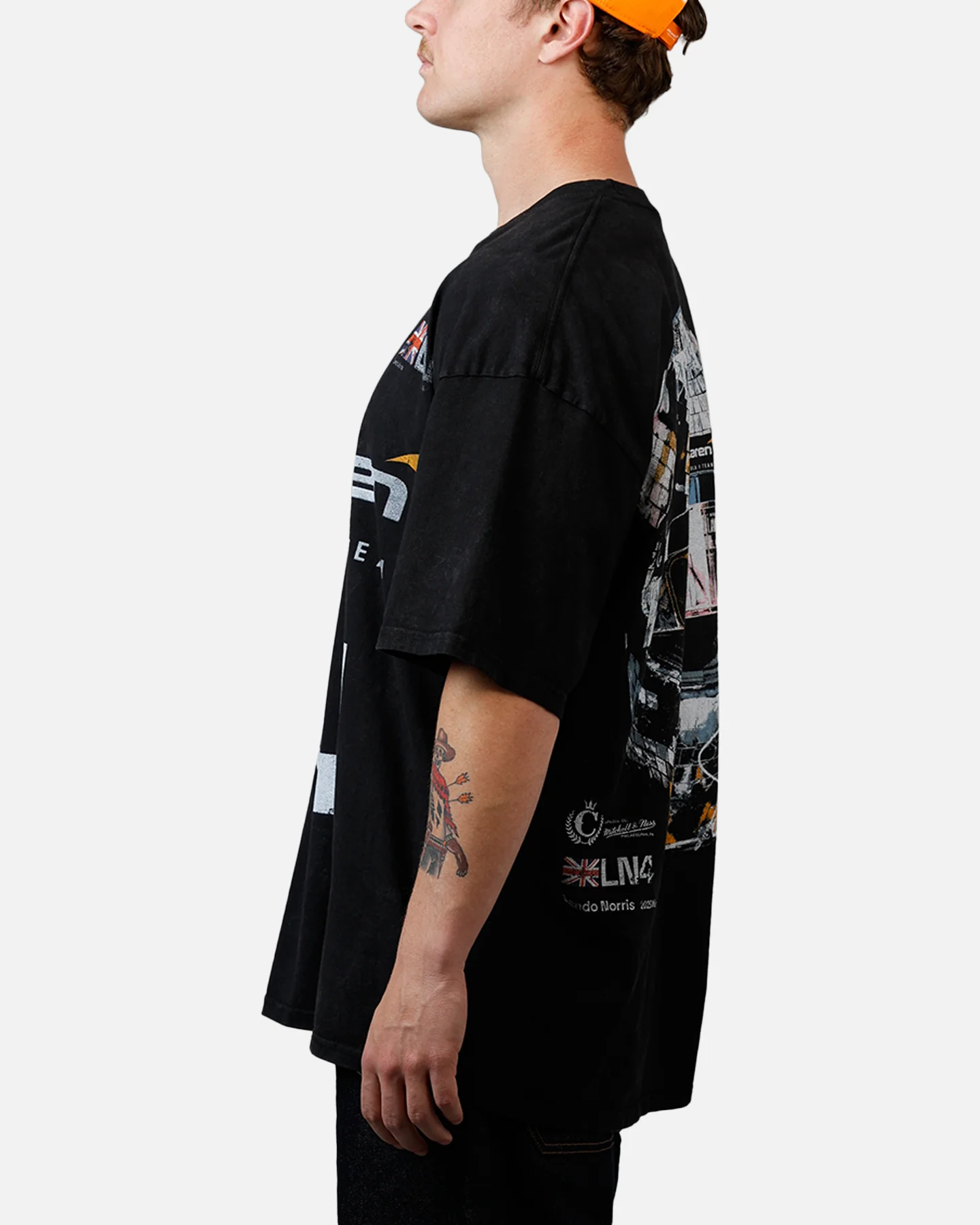 Culture Kings X McLaren F1 Lando Disco T-Shirt Black Acidwash - Image 5