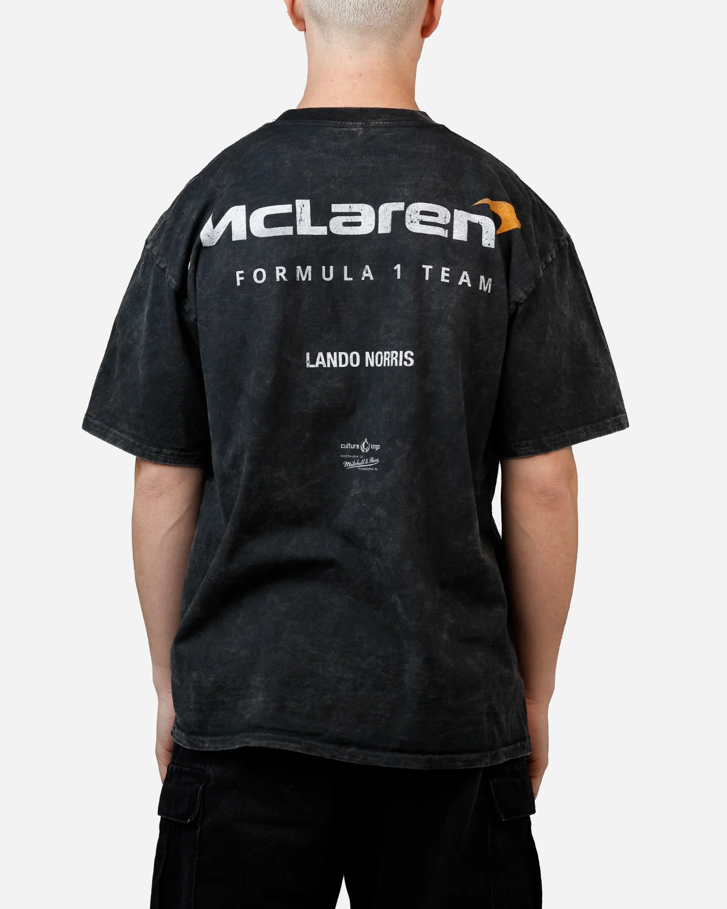 Culture Kings X Mclaren Lando Norris 'Vegas Grand Prix 2024' Helmet T-Shirt Black Acidwash - Image 2