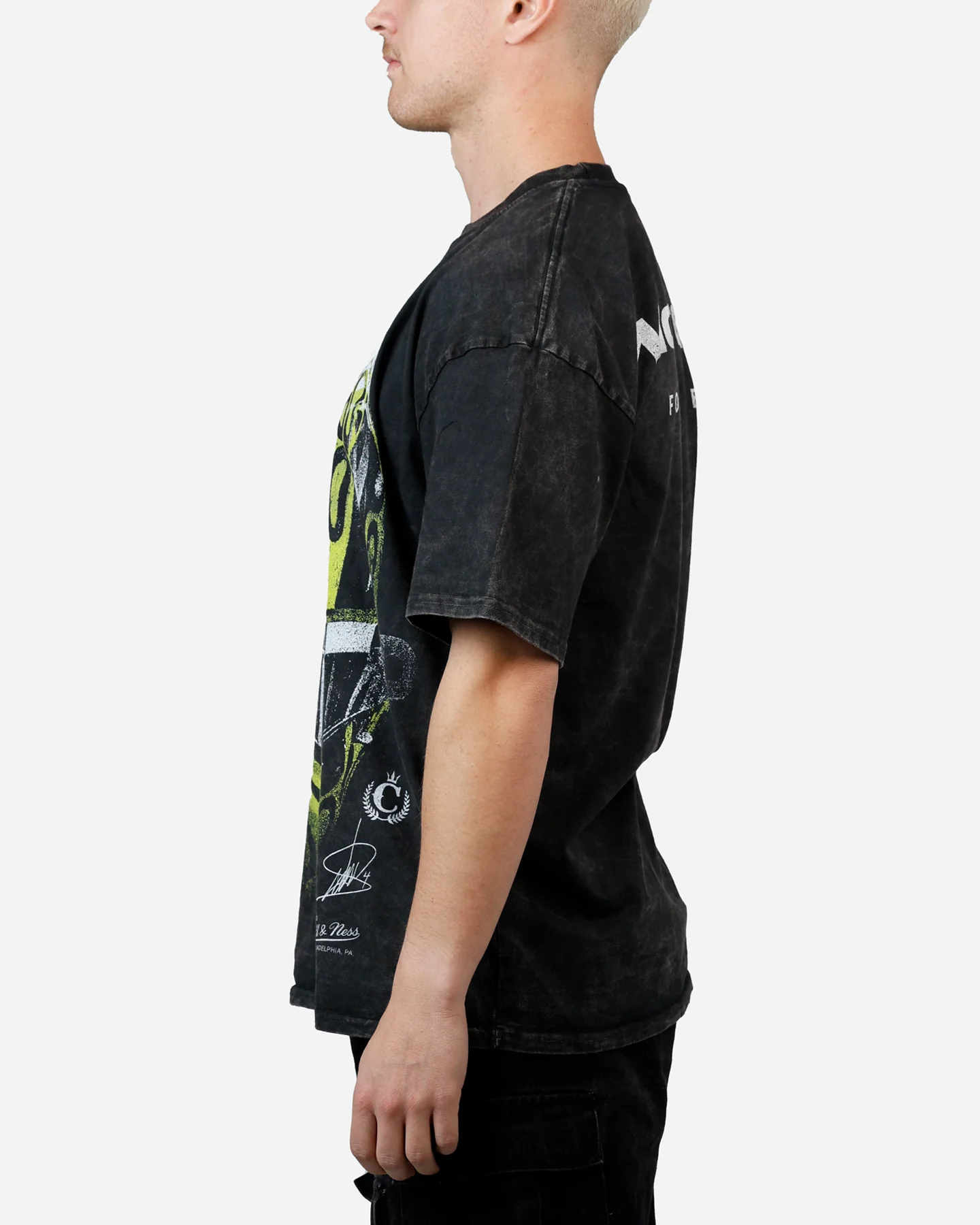 Culture Kings X Mclaren Lando Norris 'Vegas Grand Prix 2024' Helmet T-Shirt Black Acidwash - Image 5
