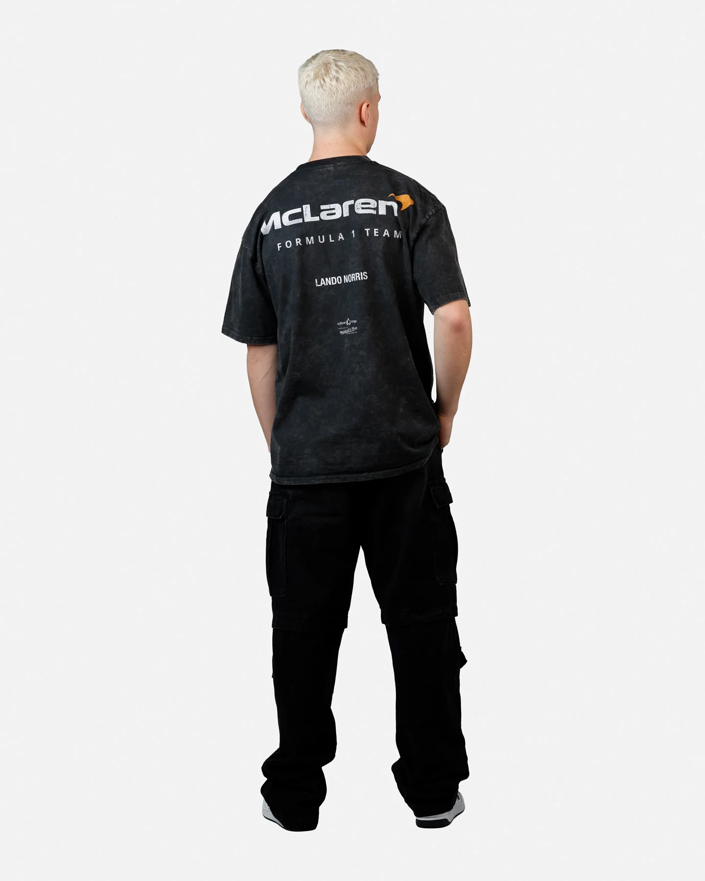 Culture Kings X Mclaren Lando Norris 'Vegas Grand Prix 2024' Helmet T-Shirt Black Acidwash - Image 6