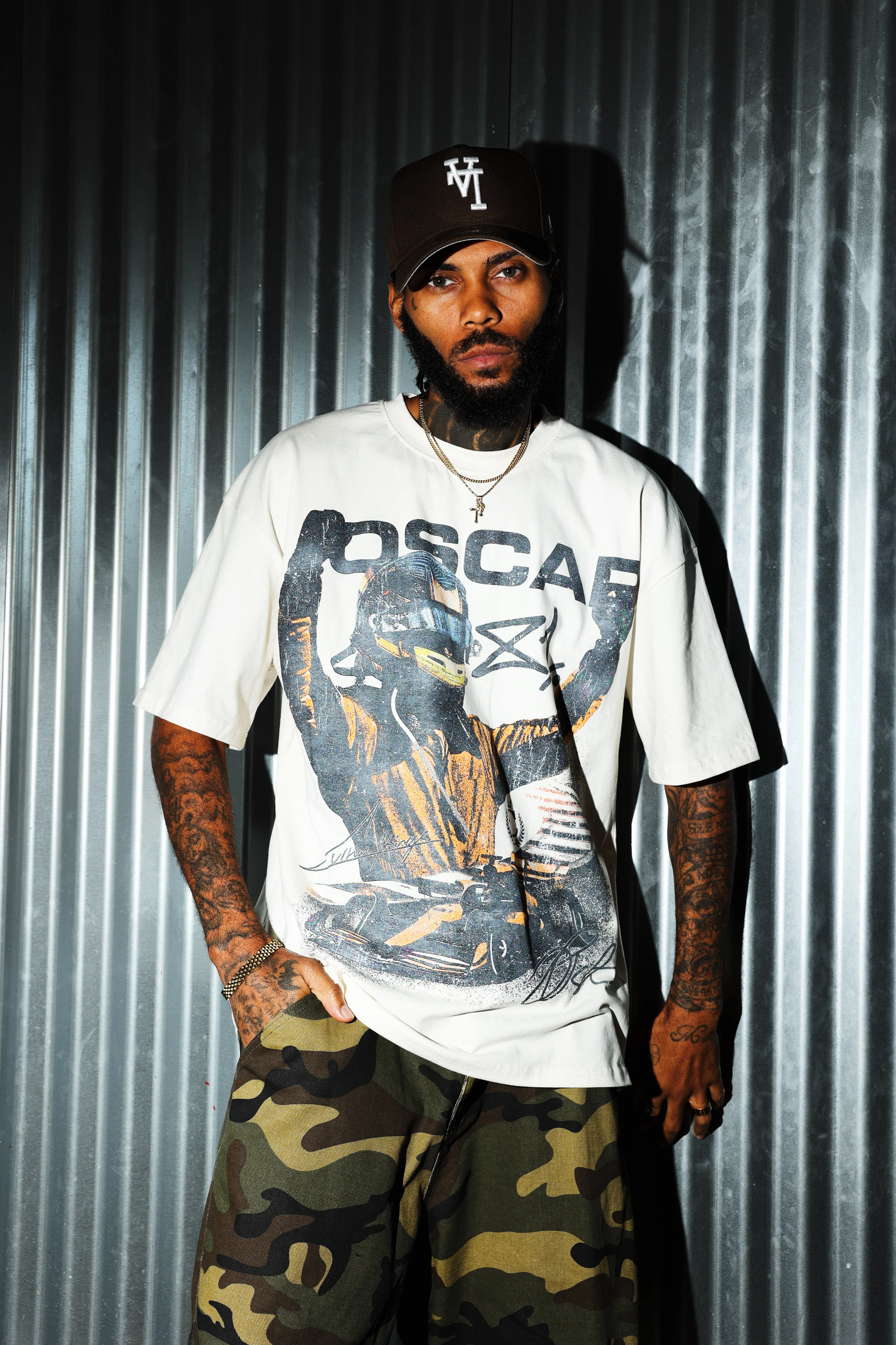 Culture Kings X Mclaren Oscar Piastri 'Vegas Grand Prix 2024' Signature T-Shirt Off White - Image 3