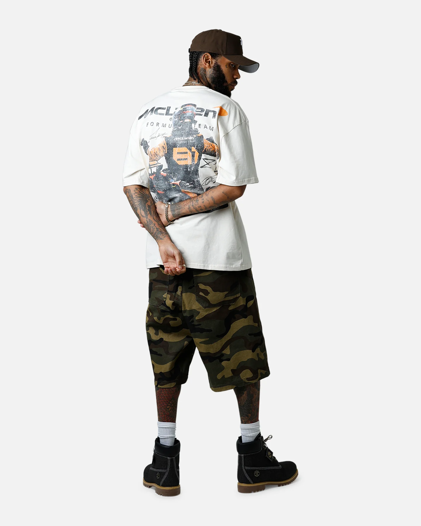 Culture Kings X Mclaren Oscar Piastri 'Vegas Grand Prix 2024' Signature T-Shirt Off White - Image 8
