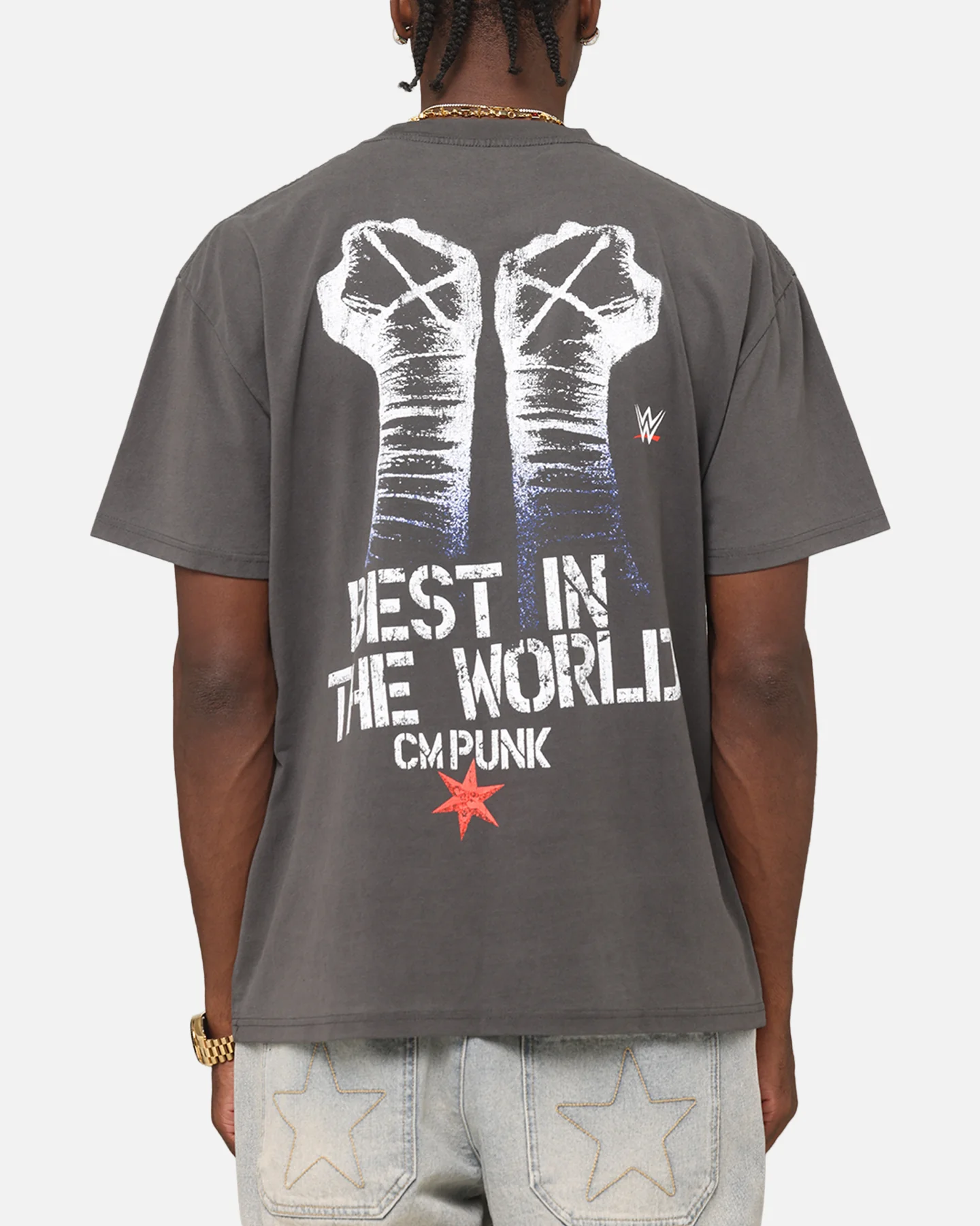 Culture Kings X WWE CM Punk Heavyweight T-Shirt Black Wash - Image 2