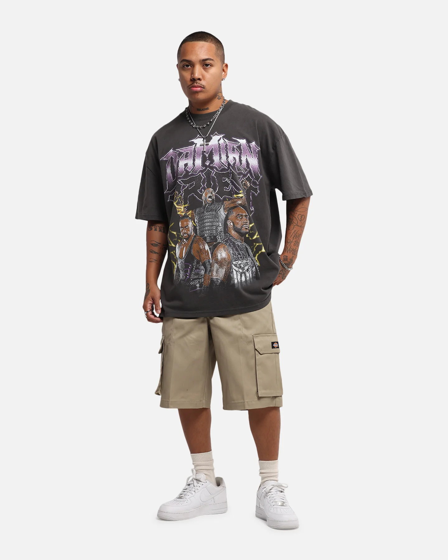 Culture Kings X WWE Damian Priest Wrestlemania XLI Heavy T-Shirt Black Wash - Image 3