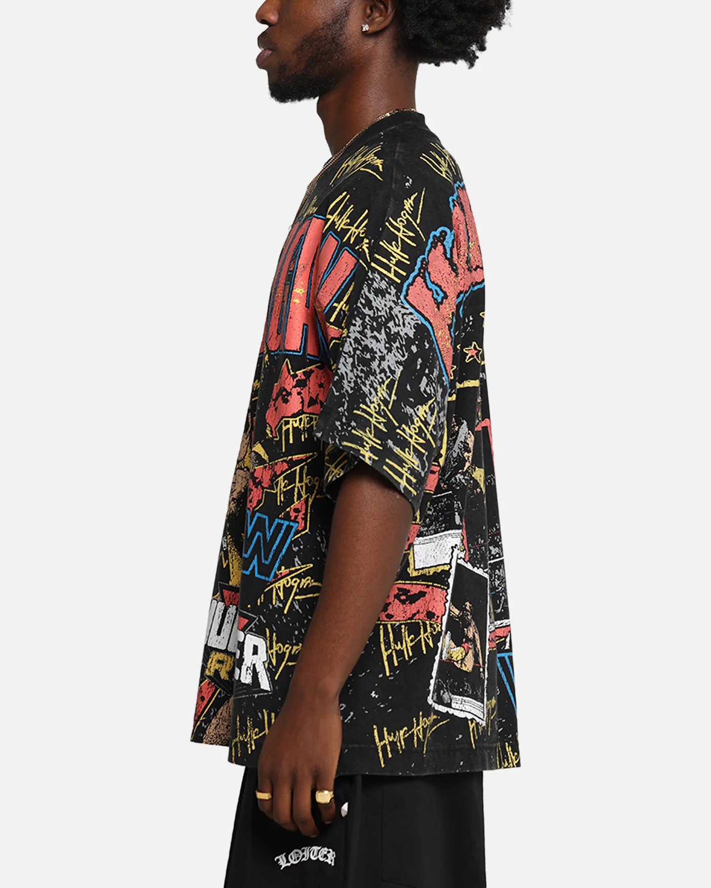 Culture Kings X WWE Hulk Hogan All Over Print T-Shirt Black - Image 6